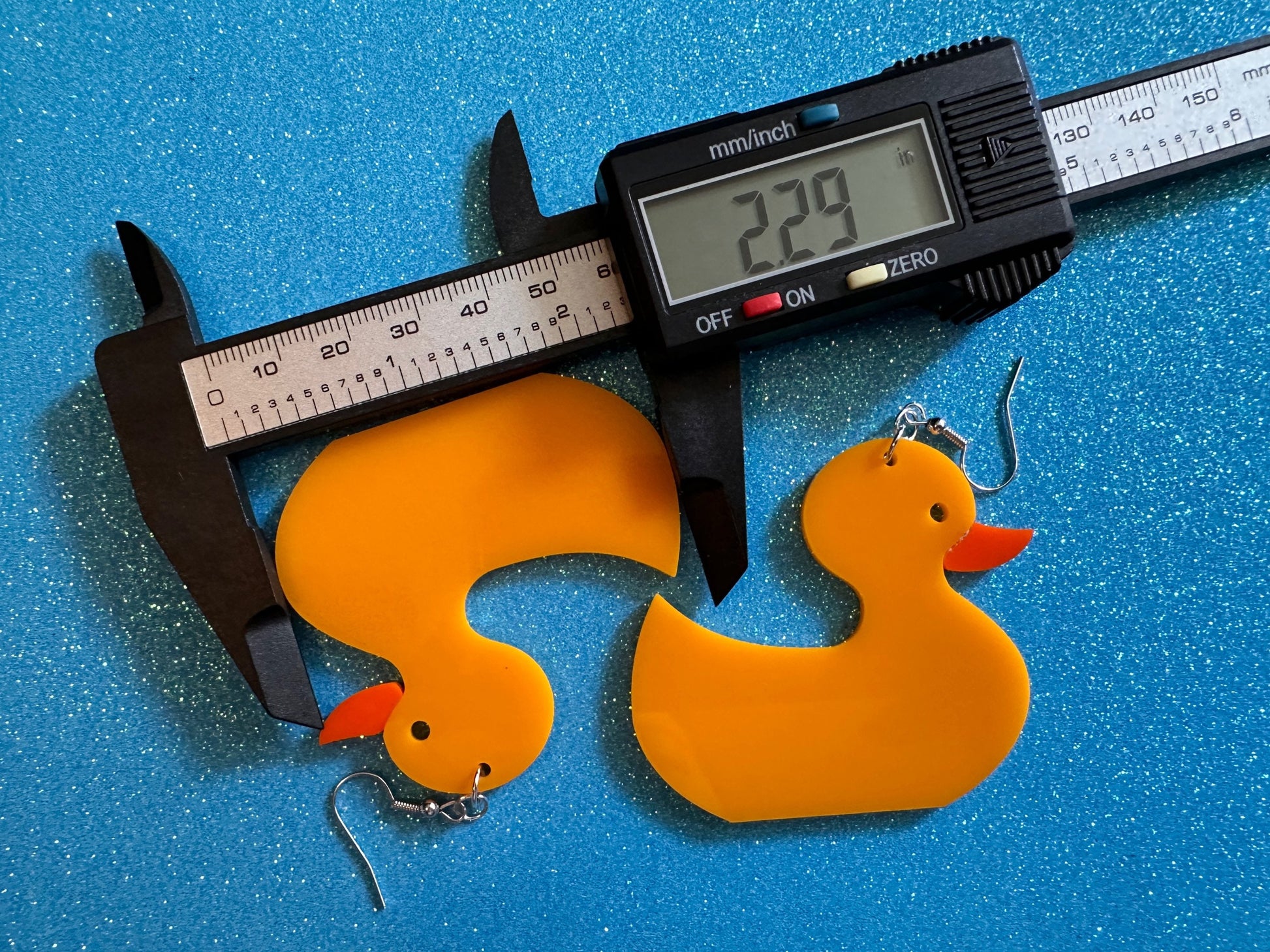 Large "Rubber Ducky" Earrings: Laser Cut Acrylic Ducks, Duck Earrings, Animals, Birds, Ducky, Duckies, Bath Time, Gifts for Her/Him/Them