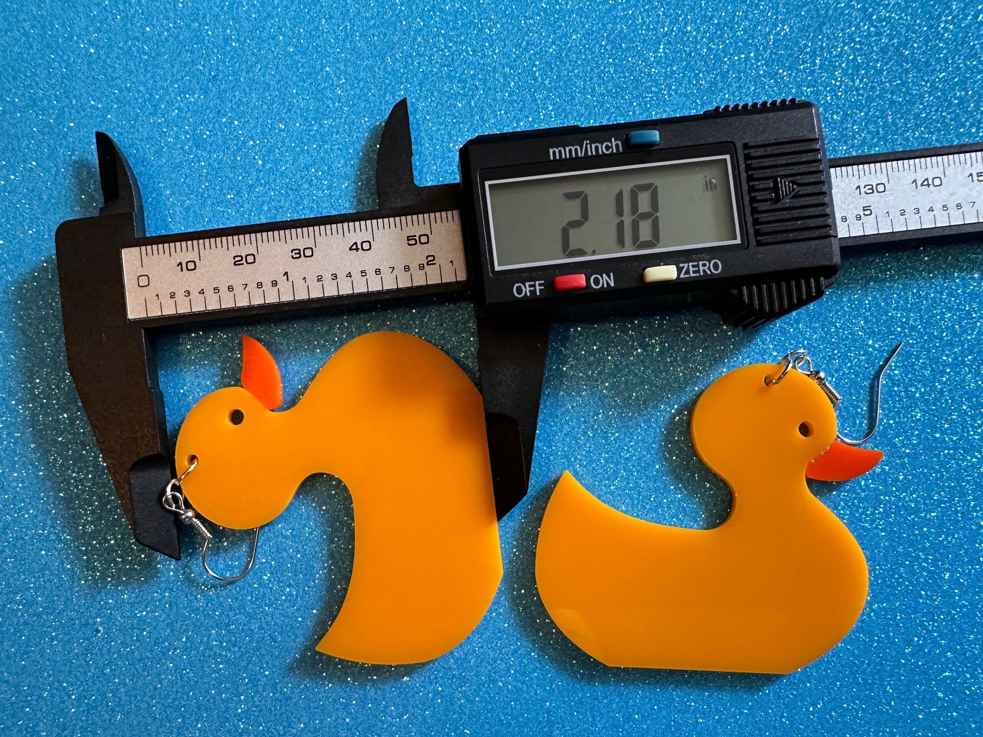 Large "Rubber Ducky" Earrings: Laser Cut Acrylic Ducks, Duck Earrings, Animals, Birds, Ducky, Duckies, Bath Time, Gifts for Her/Him/Them