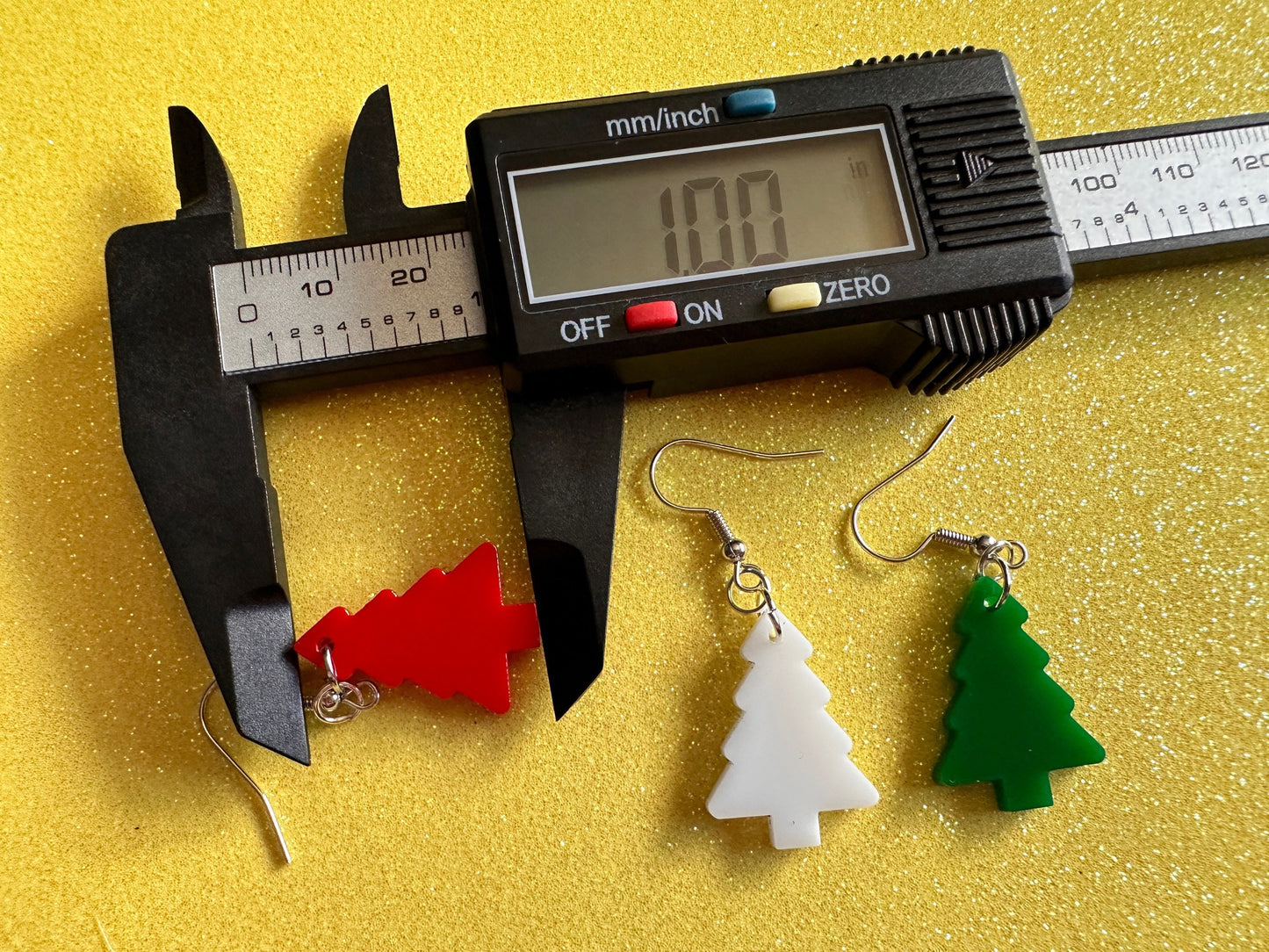 Laser Cut Acrylic Christmas Tree Earrings: Holiday Jewelry