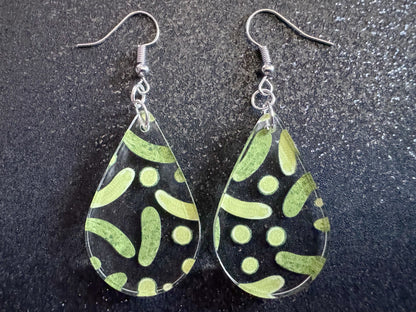 Laser Cut Acrylic Pickle Earrings: Quirky Food Jewelry