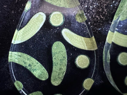 Laser Cut Acrylic Pickle Earrings: Quirky Food Jewelry