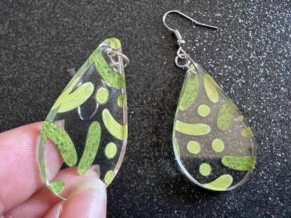 Laser Cut Acrylic Pickle Earrings: Quirky Food Jewelry