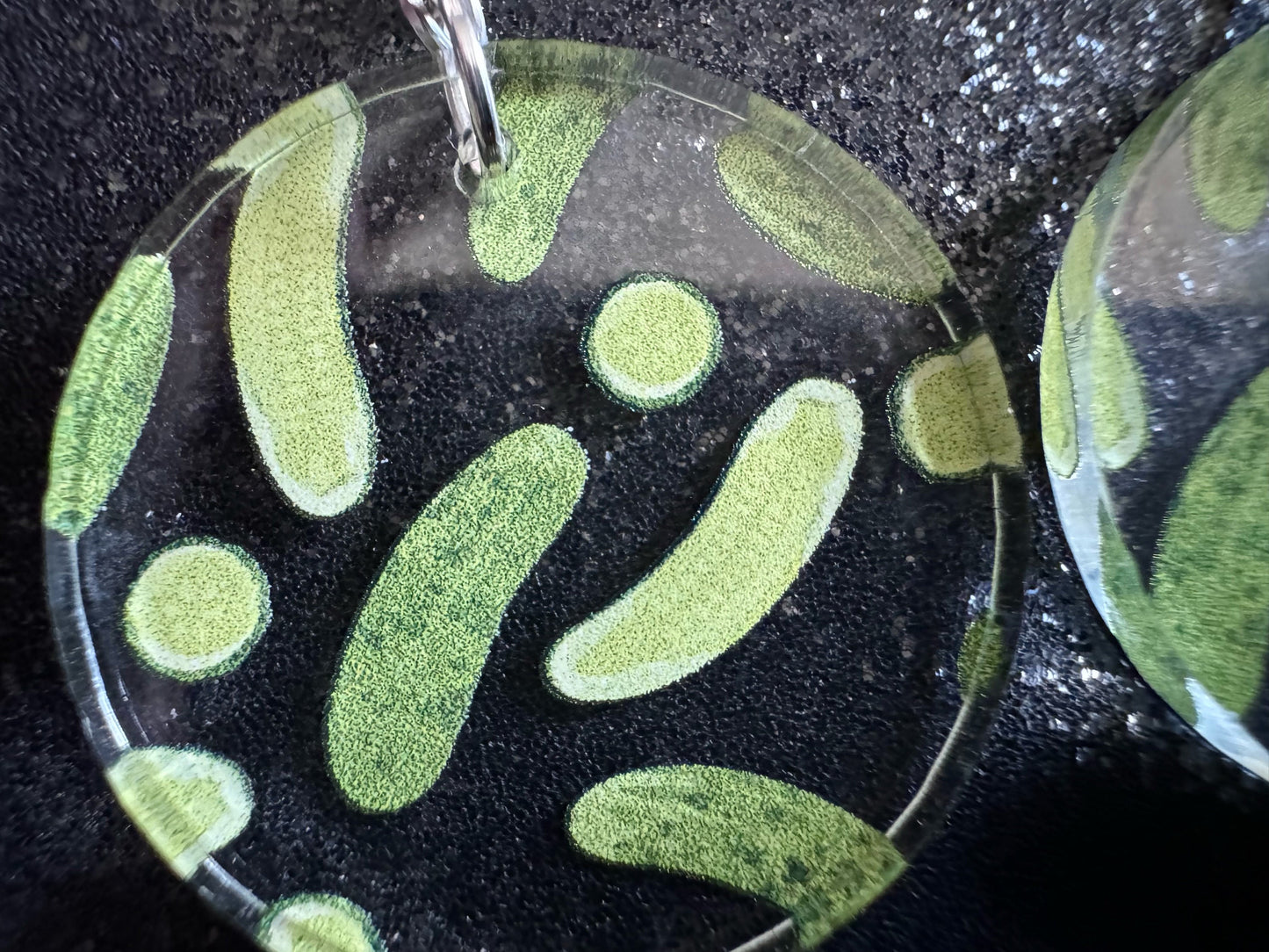 Laser Cut Pickle Earrings: Acrylic Food Jewelry