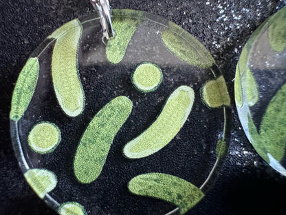 Laser Cut Pickle Earrings: Acrylic Food Jewelry