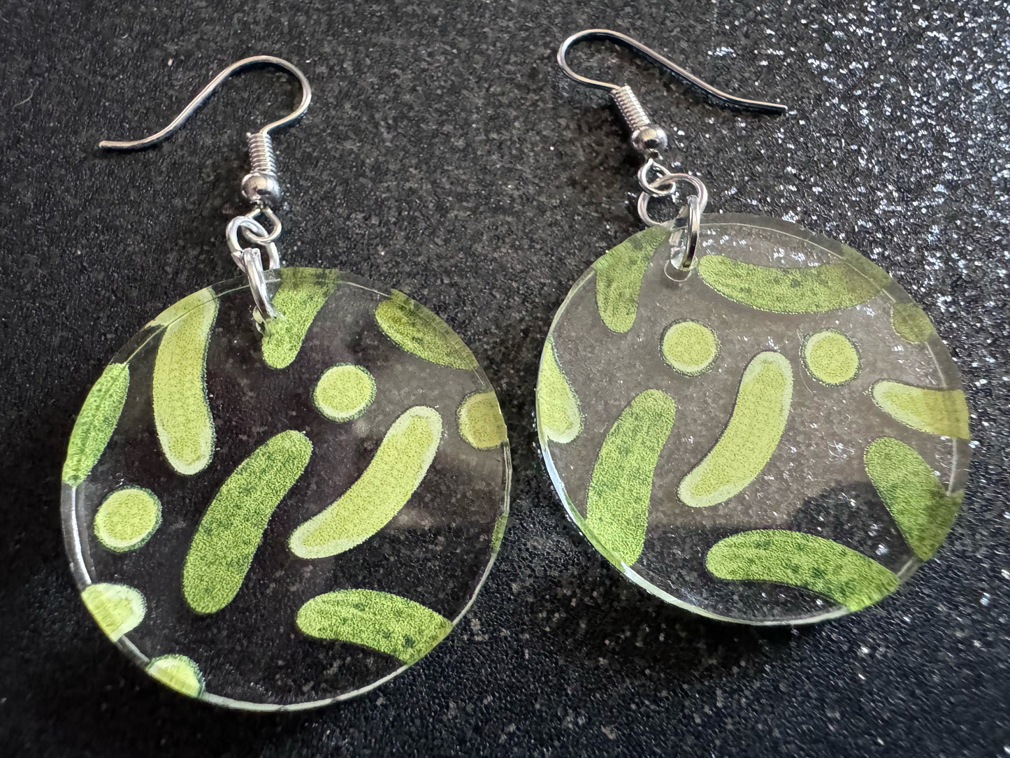 Laser Cut Pickle Earrings: Acrylic Food Jewelry