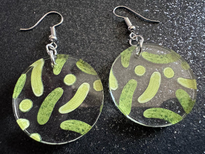 Laser Cut Pickle Earrings: Acrylic Food Jewelry