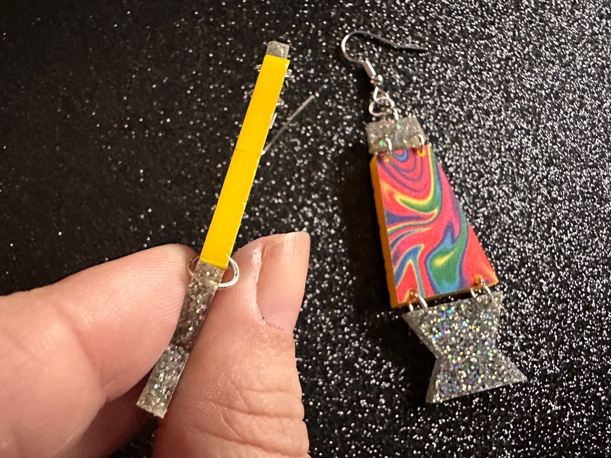 Lava Lamp Earrings: Laser Cut Acrylic Lava Lamps, Rainbow, Pop Culture, Colorful Retro Vibe, Glitter, Hippie, Best Gifts for Her/Him/Them