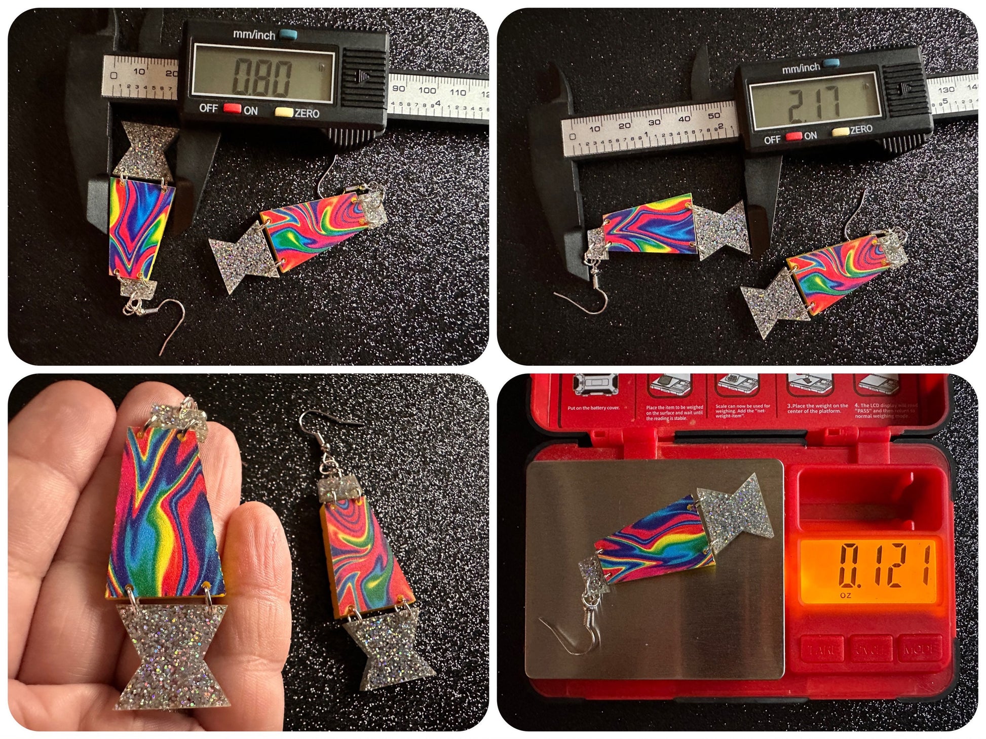 Lava Lamp Earrings: Laser Cut Acrylic Lava Lamps, Rainbow, Pop Culture, Colorful Retro Vibe, Glitter, Hippie, Best Gifts for Her/Him/Them