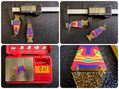 Lava Lamp Earrings: Laser Cut Acrylic Lava Lamps, Rainbow, Pop Culture, Colorful Retro Vibe, Glitter, Hippie, Best Gifts for Her/Him/Them