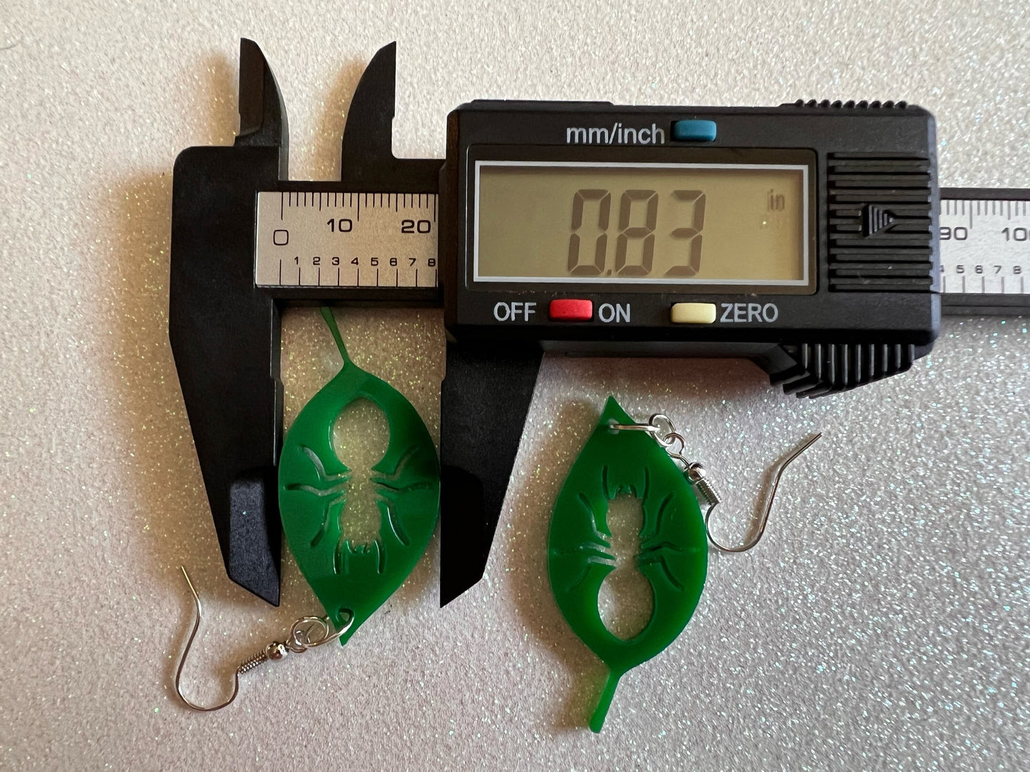 Leaf Ant Earrings: Green Acrylic Tropical Plant Earrings