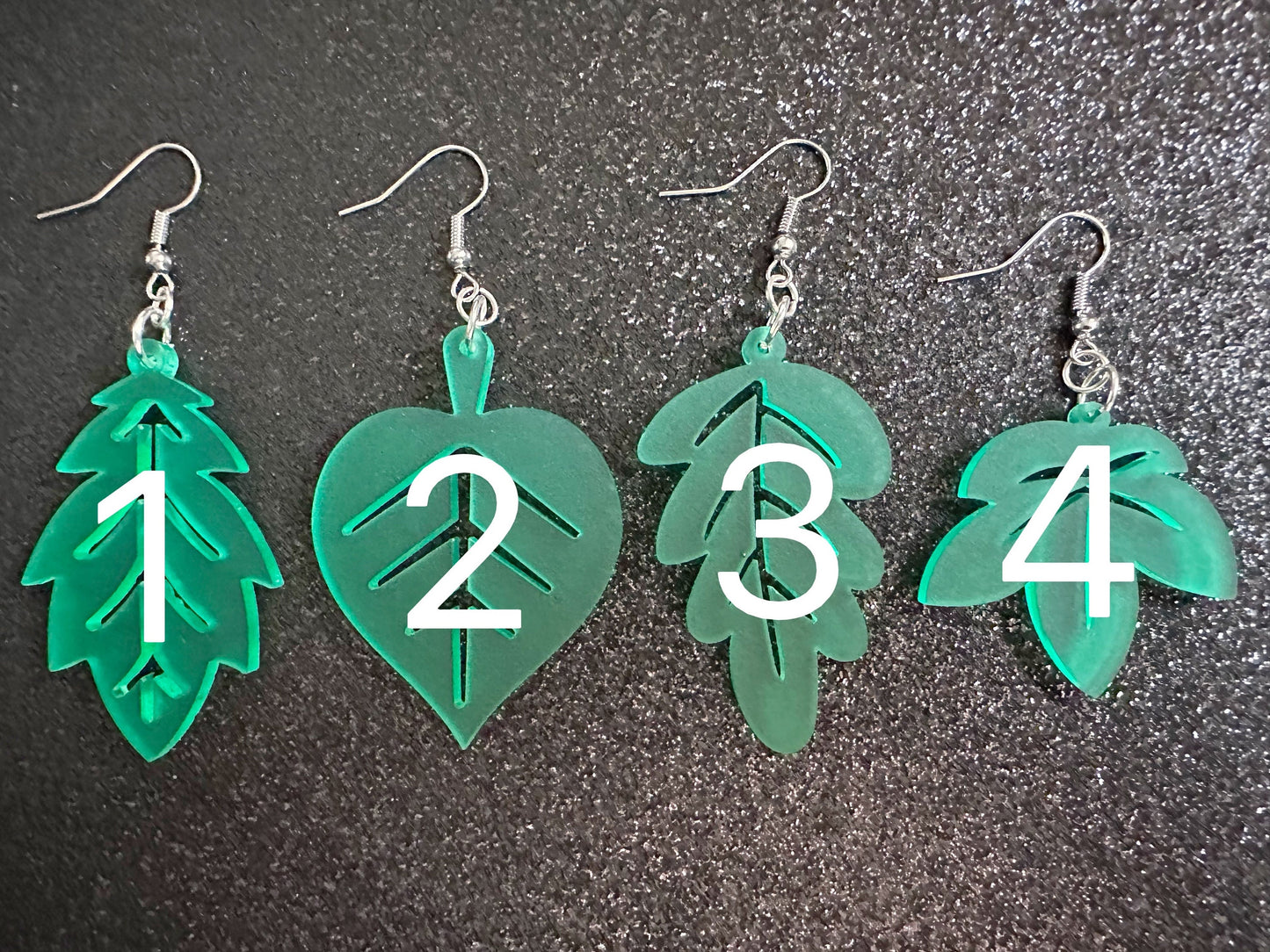 Leaf Earrings: Laser Cut Acrylic Leaves, Fall Leaves, Autumn Foliage, Green Earrings, Maple Leaf, Plants, Best Gifts for Her/Him/Them