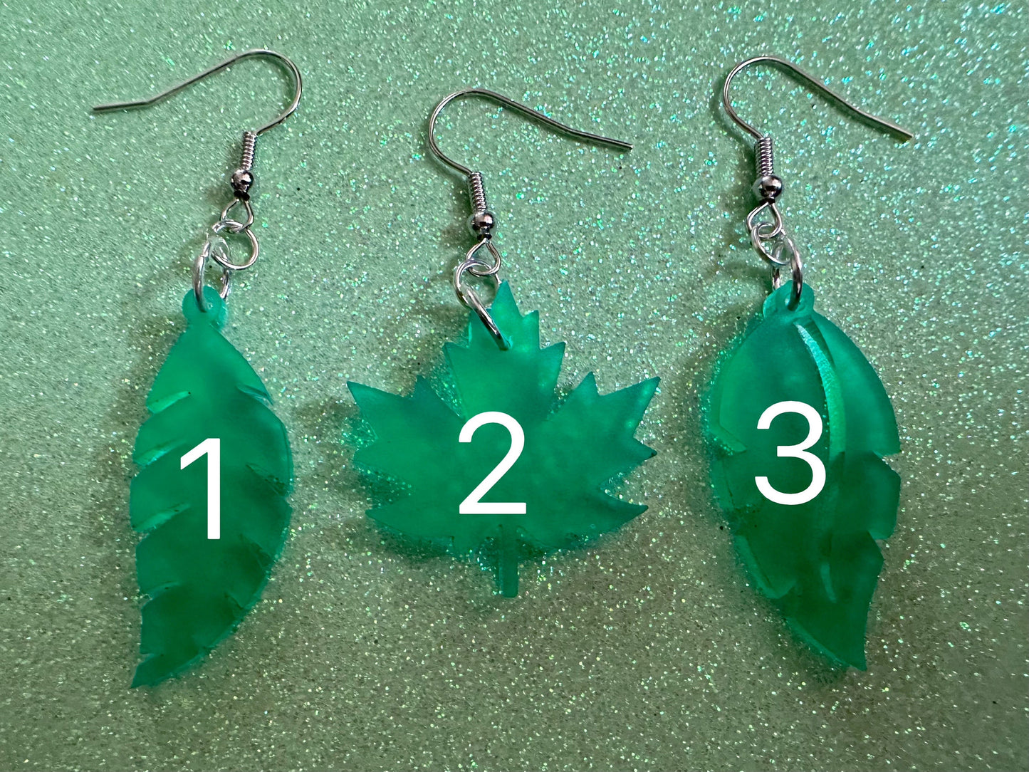 Leaf Earrings: Laser Cut Acrylic Leaves, Fall Leaves, Autumn Foliage, Green Earrings, Maple Leaf, Plants, Best Gifts for Her/Him/Them