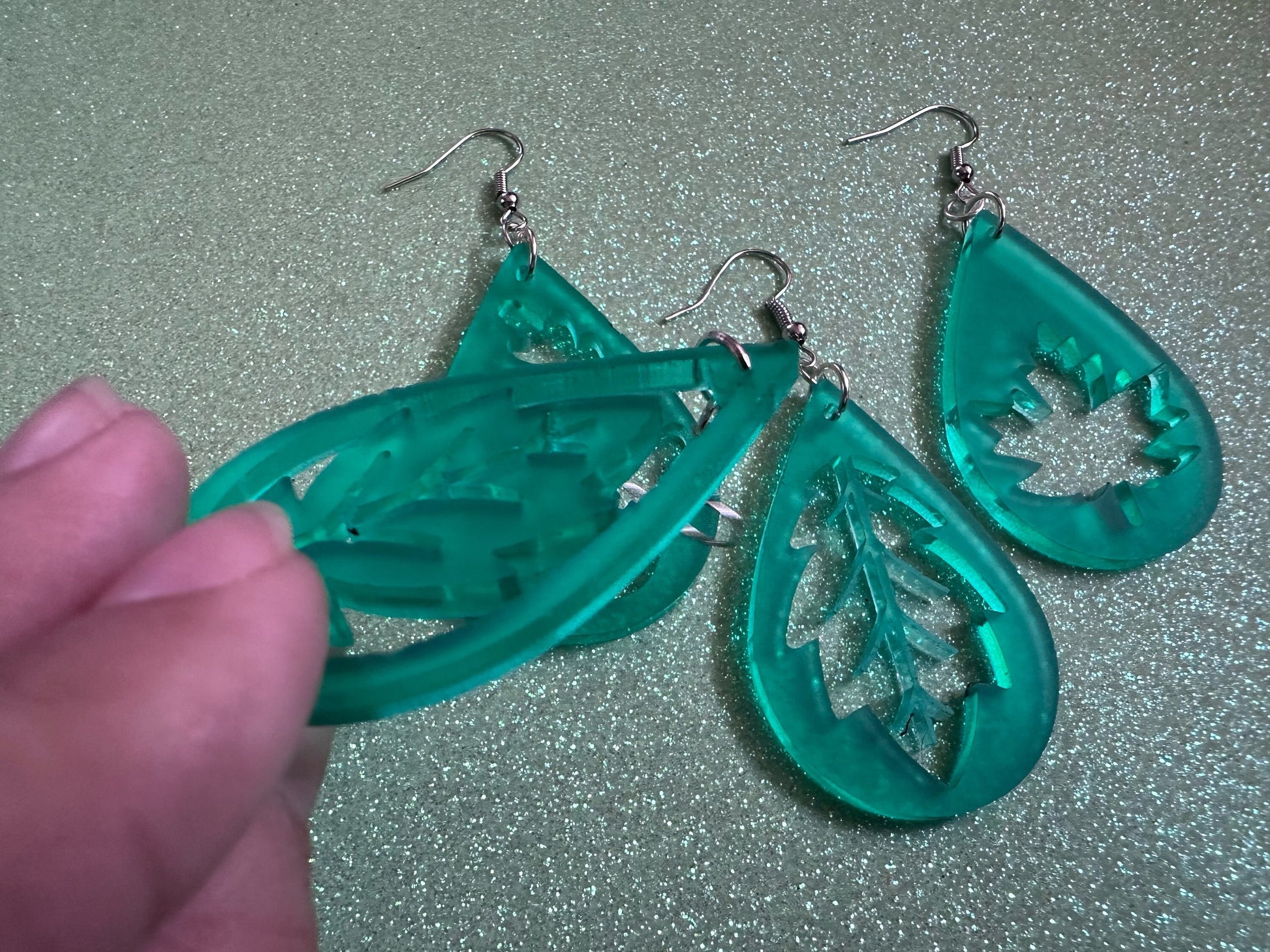 Leaf Earrings: Laser Cut Acrylic Leaves, Fall Leaves, Autumn Foliage, Green Earrings, Maple Leaf, Plants, Best Gifts for Her/Him/Them