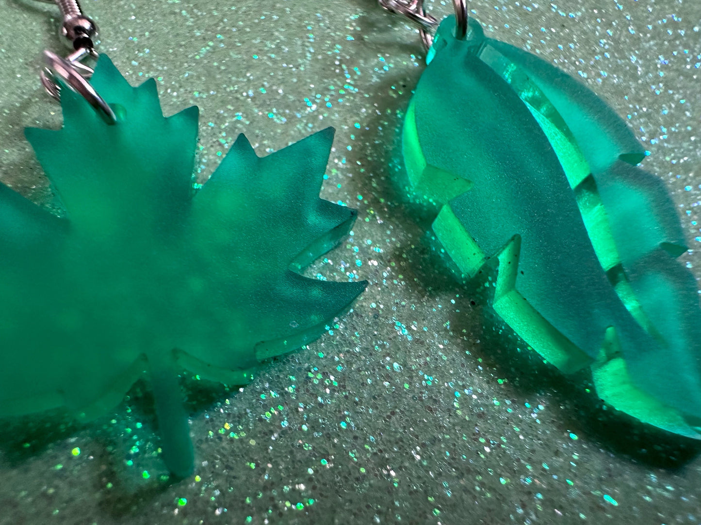 Leaf Earrings: Laser Cut Acrylic Leaves, Fall Leaves, Autumn Foliage, Green Earrings, Maple Leaf, Plants, Best Gifts for Her/Him/Them