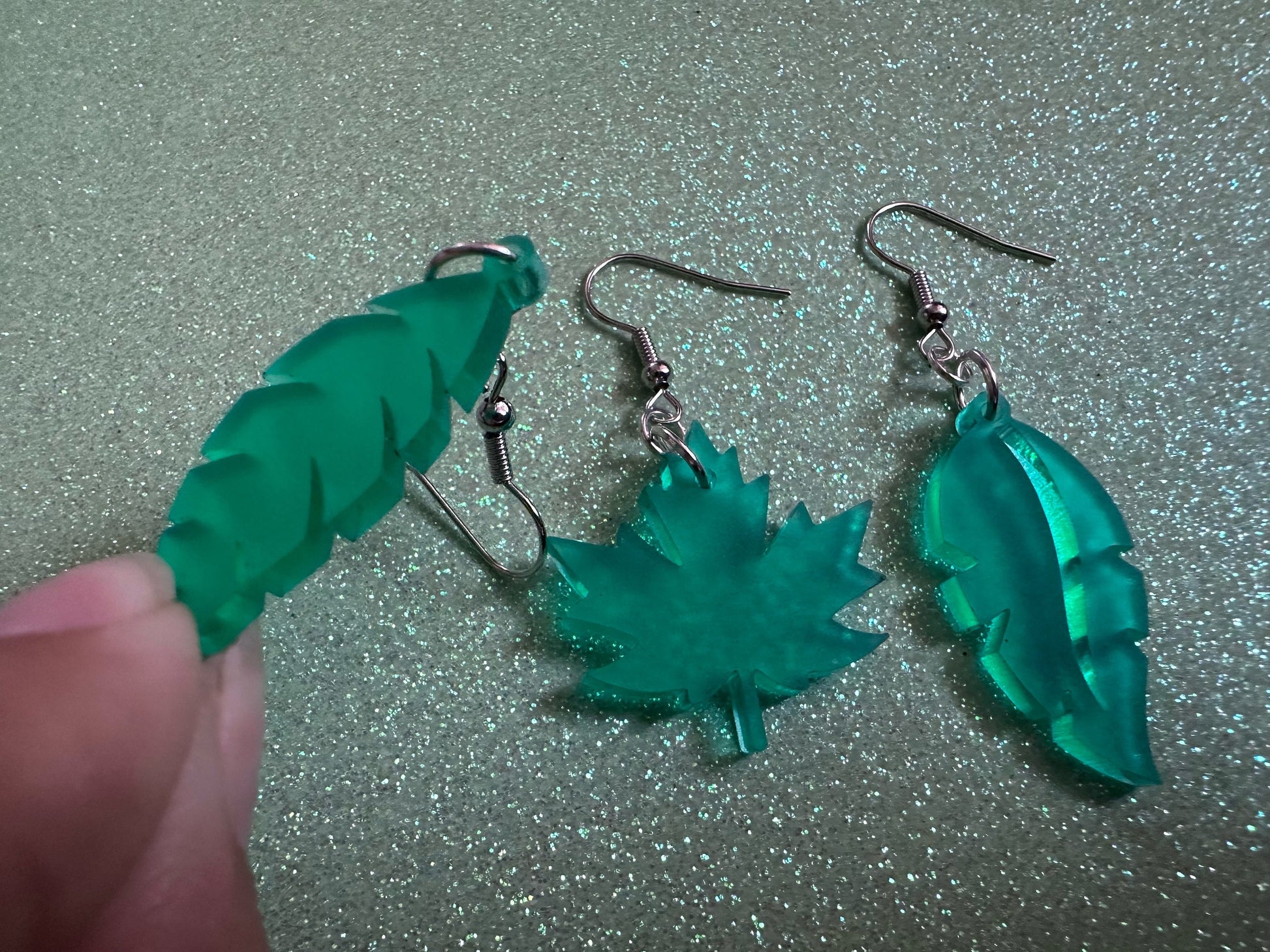 Leaf Earrings: Laser Cut Acrylic Leaves, Fall Leaves, Autumn Foliage, Green Earrings, Maple Leaf, Plants, Best Gifts for Her/Him/Them