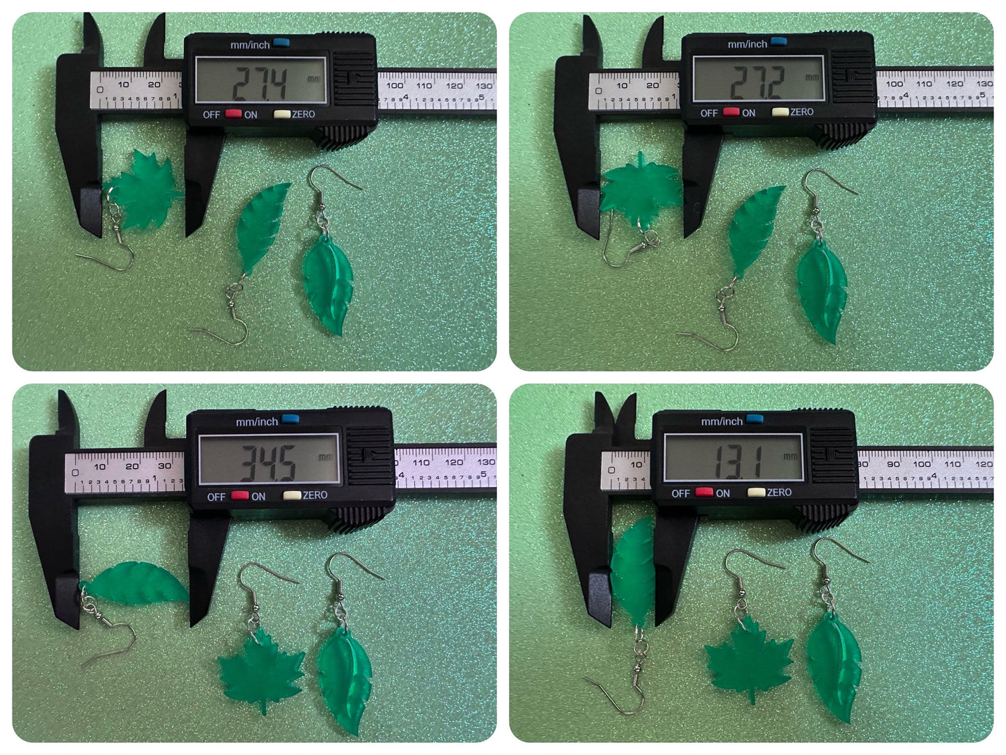 Leaf Earrings: Laser Cut Acrylic Leaves, Fall Leaves, Autumn Foliage, Green Earrings, Maple Leaf, Plants, Best Gifts for Her/Him/Them