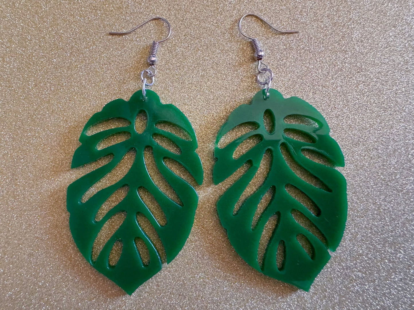 Leaf Earrings: Laser Cut Acrylic Leaves, House Plant, Monstera, Lush Green Earrings, Tropical Plants, Palm Tree, Best Gifts for Her/Him/Them