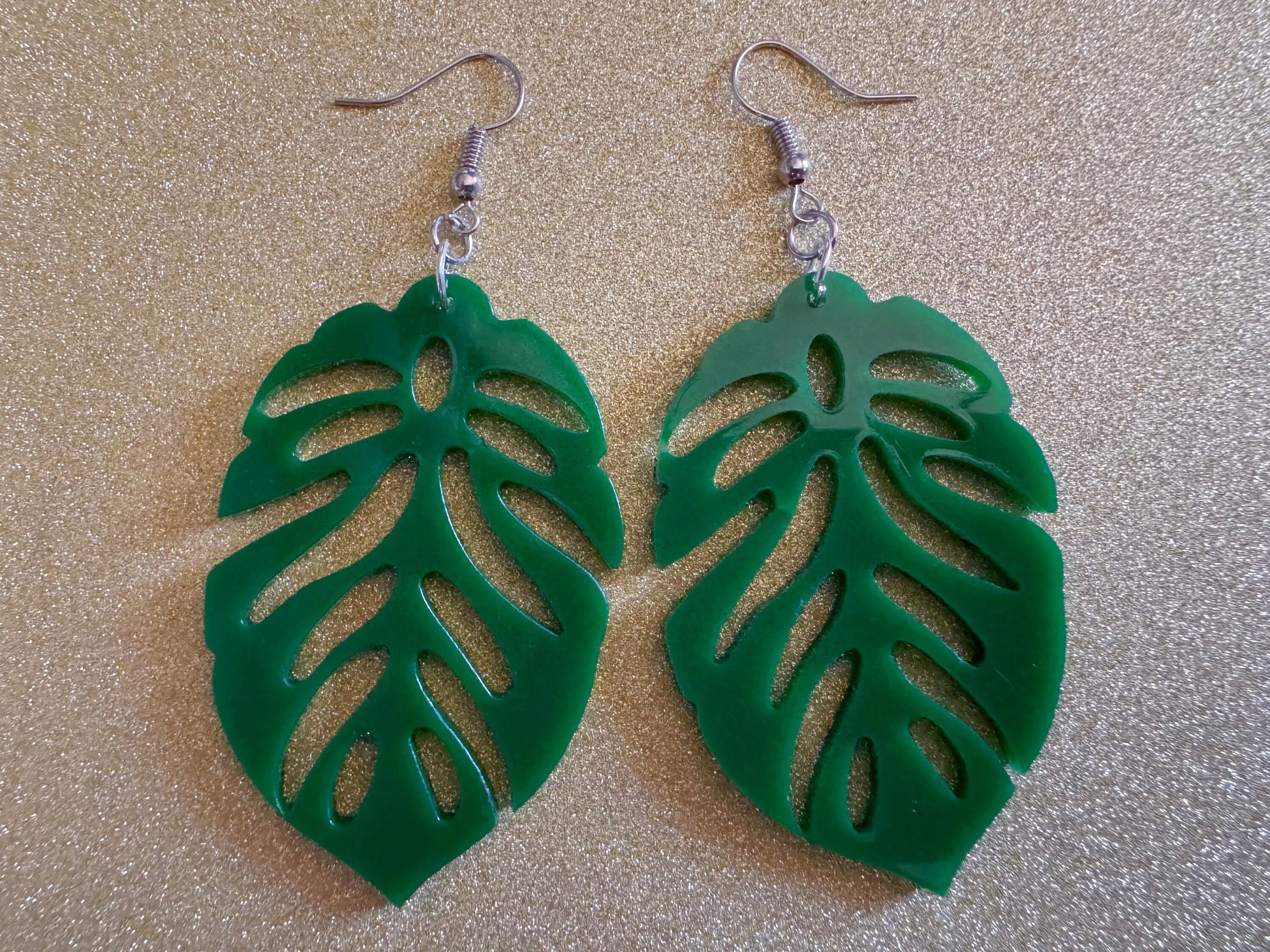 Leaf Earrings: Laser Cut Acrylic Leaves, House Plant, Monstera, Lush Green Earrings, Tropical Plants, Palm Tree, Best Gifts for Her/Him/Them