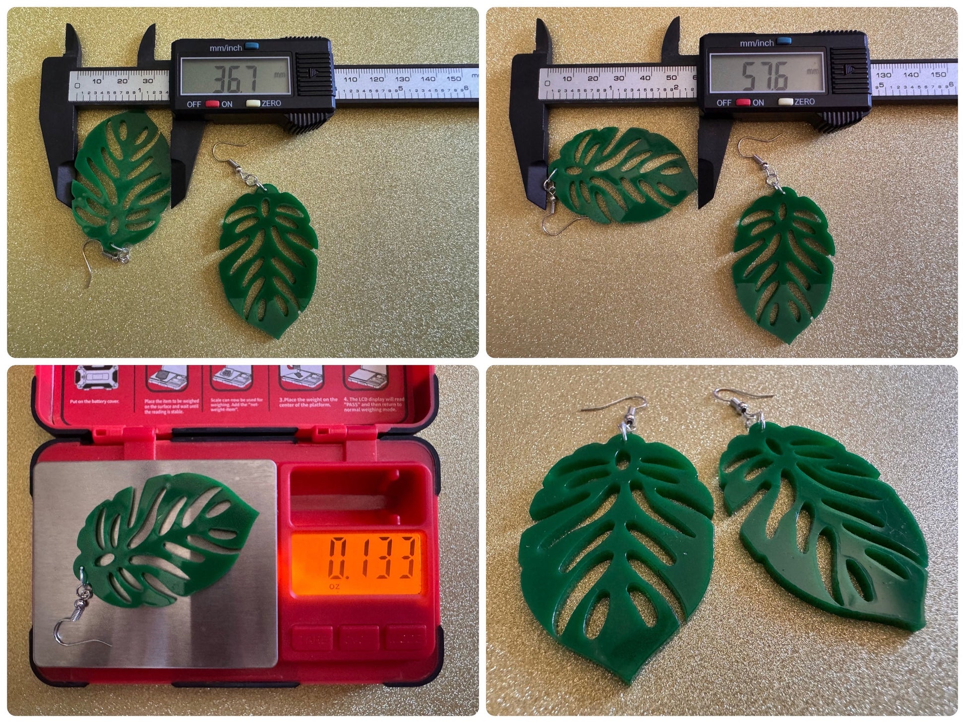 Leaf Earrings: Laser Cut Acrylic Leaves, House Plant, Monstera, Lush Green Earrings, Tropical Plants, Palm Tree, Best Gifts for Her/Him/Them