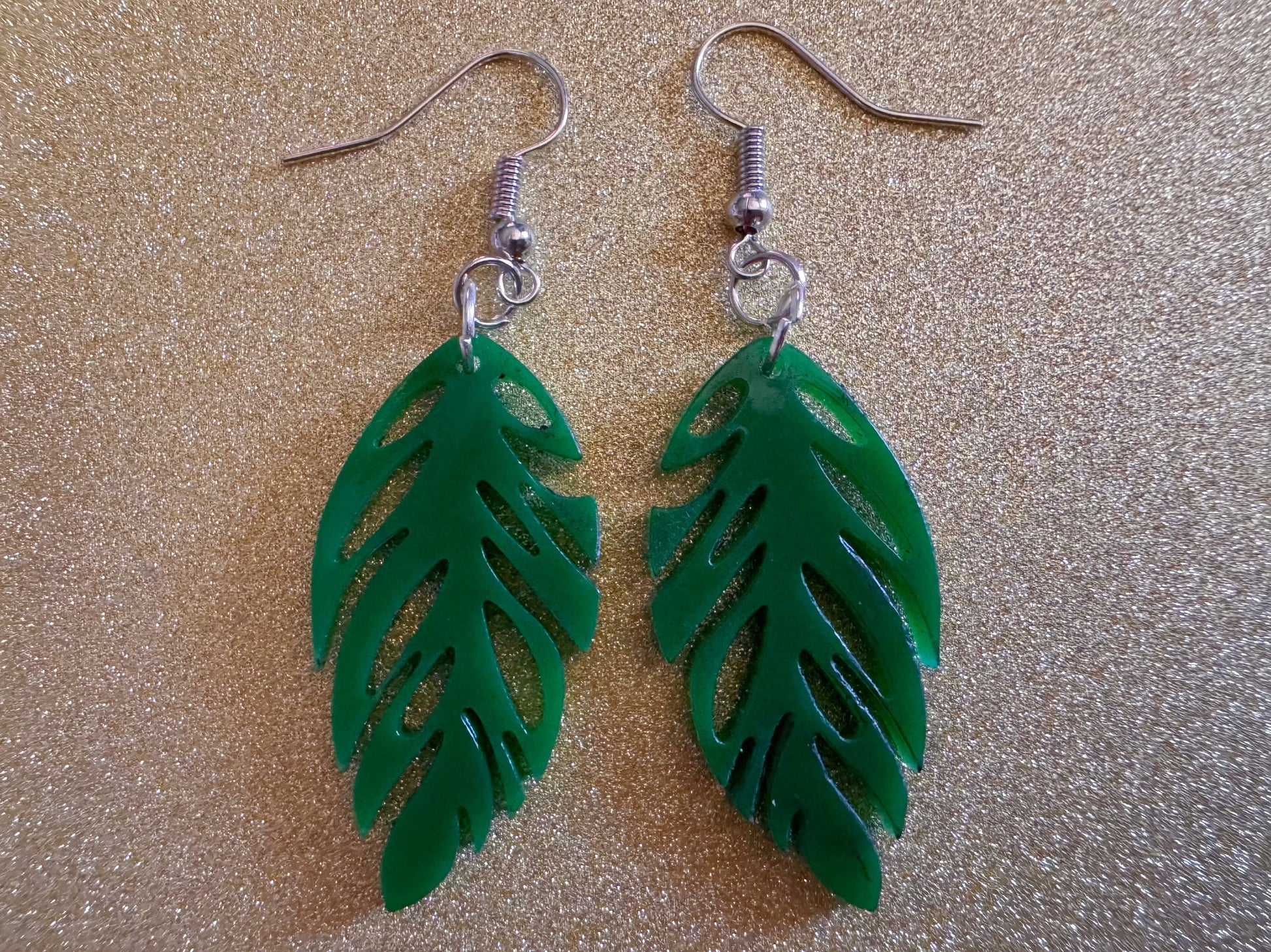 Leaf Earrings: Laser Cut Acrylic Leaves, Tropical, Green Earrings, Plants, Gifts for Her/Him/Them