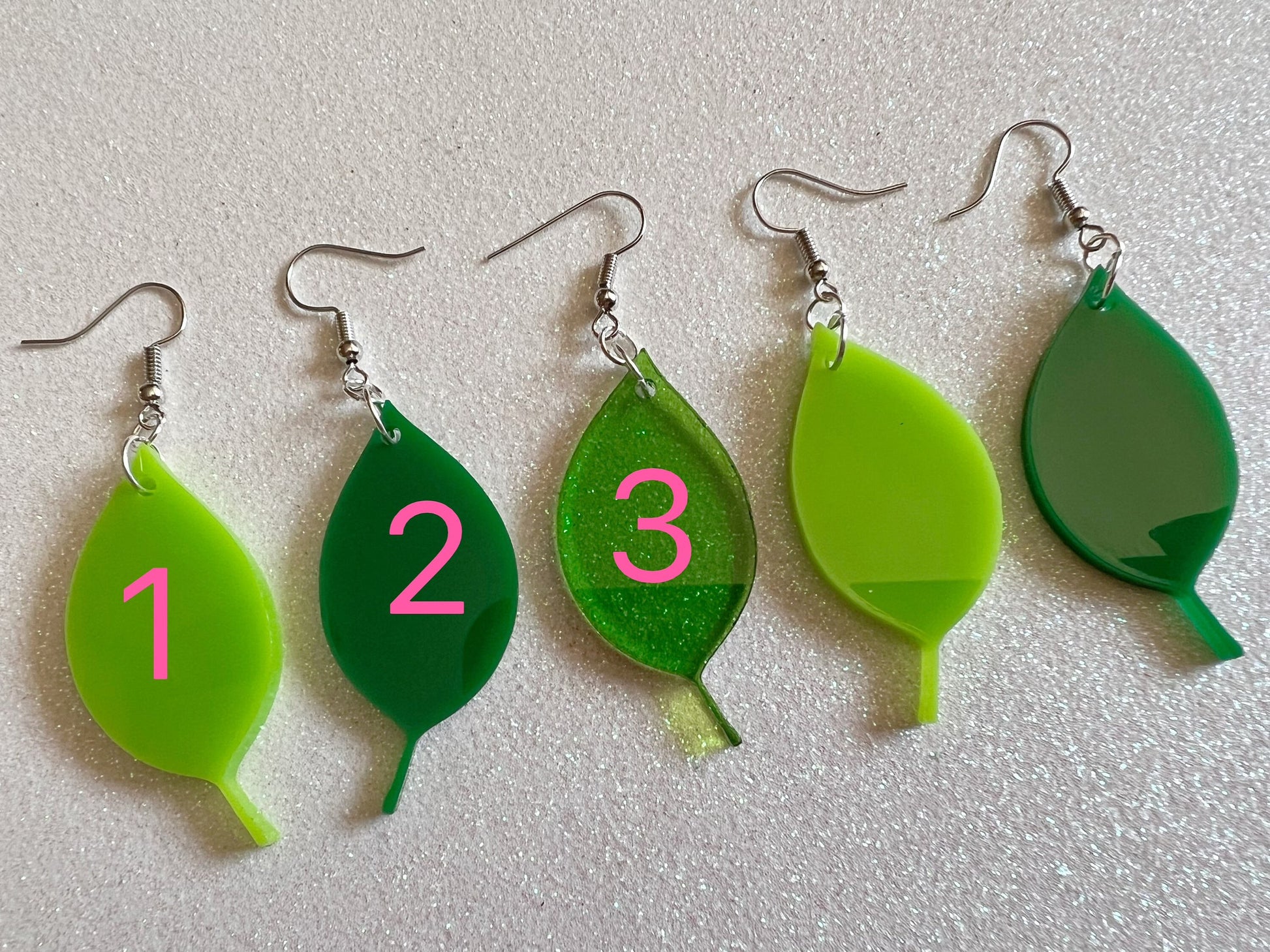 Leaf Earrings: Laser Cut Acrylic Leaves, Tropical, Green Earrings, Plants, Gifts for Her/Him/Them