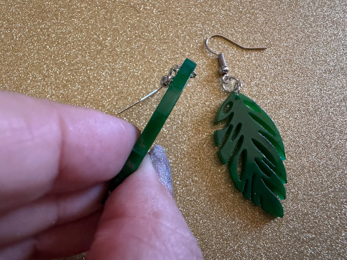 Leaf Earrings: Laser Cut Acrylic Leaves, Tropical, Green Earrings, Plants, Gifts for Her/Him/Them