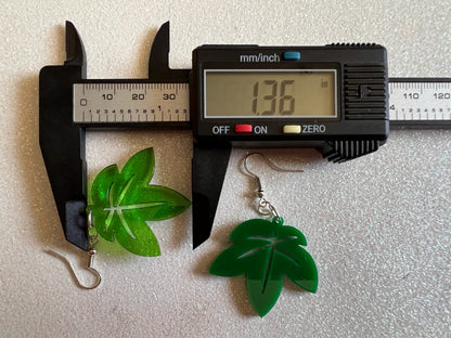 Leaf Earrings: Laser Cut Acrylic Leaves, Tropical, Green Earrings, Plants, Gifts for Her/Him/Them