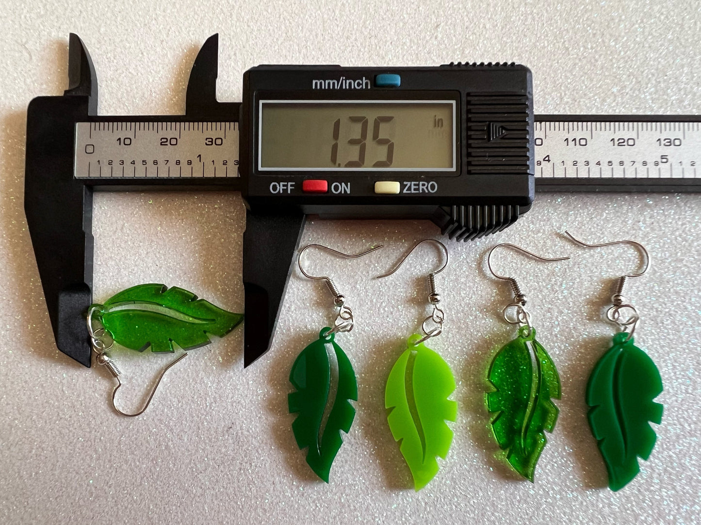 Leaf Earrings: Laser Cut Acrylic Leaves, Tropical, Green Earrings, Plants, Gifts for Her/Him/Them