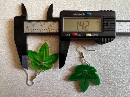 Leaf Earrings: Laser Cut Acrylic Leaves, Tropical, Green Earrings, Plants, Gifts for Her/Him/Them