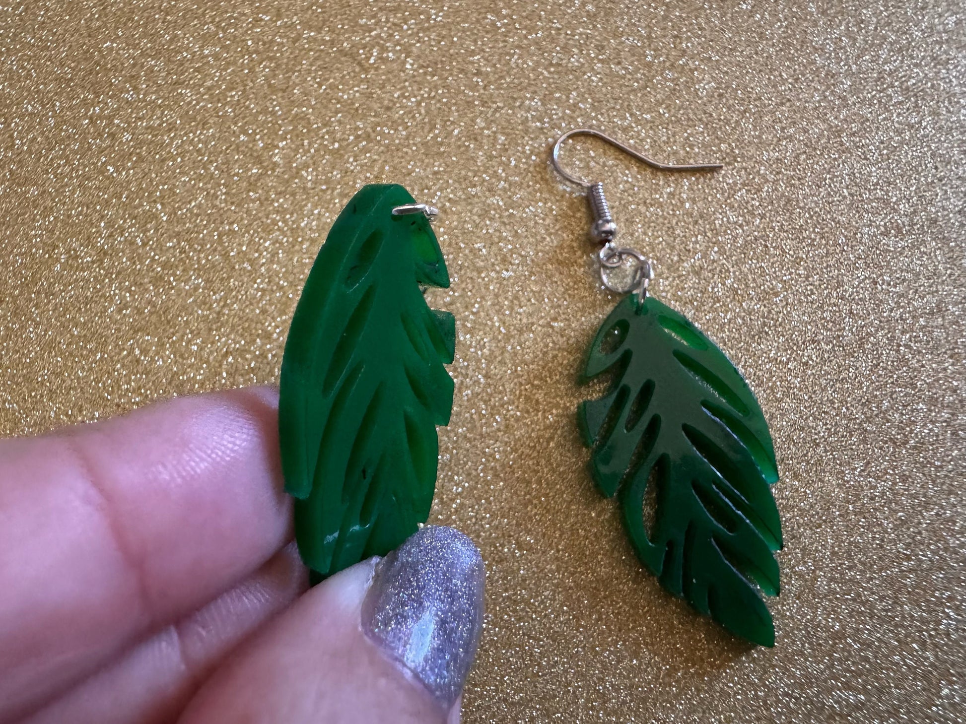 Leaf Earrings: Laser Cut Acrylic Leaves, Tropical, Green Earrings, Plants, Gifts for Her/Him/Them