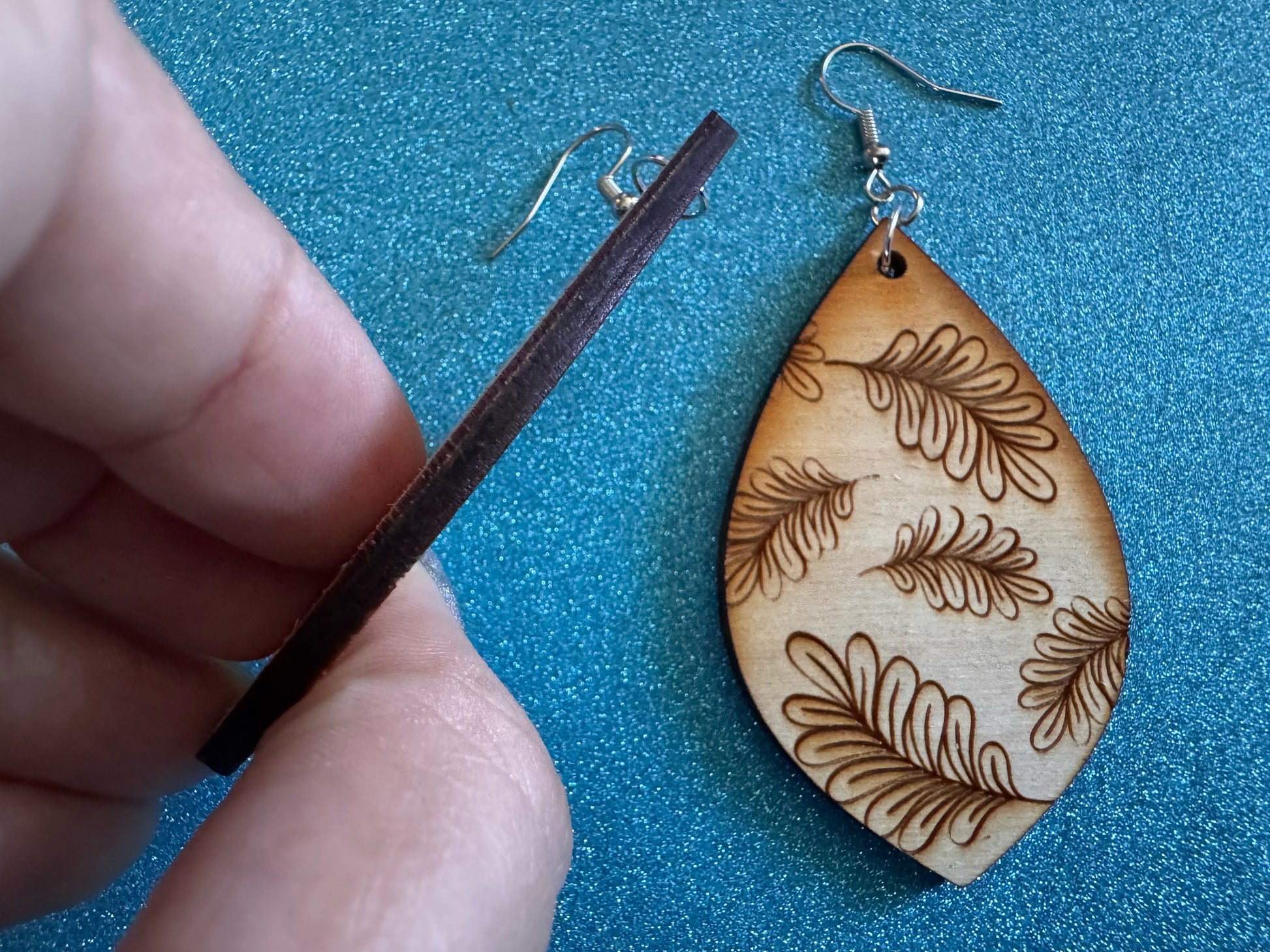 Leaf Earrings: Laser Cut Wood Leaves, Wooden, House Plant, Monstera, Lush Green Earrings, Plants, Palm Tree, Best Gifts for Her/Him/Them