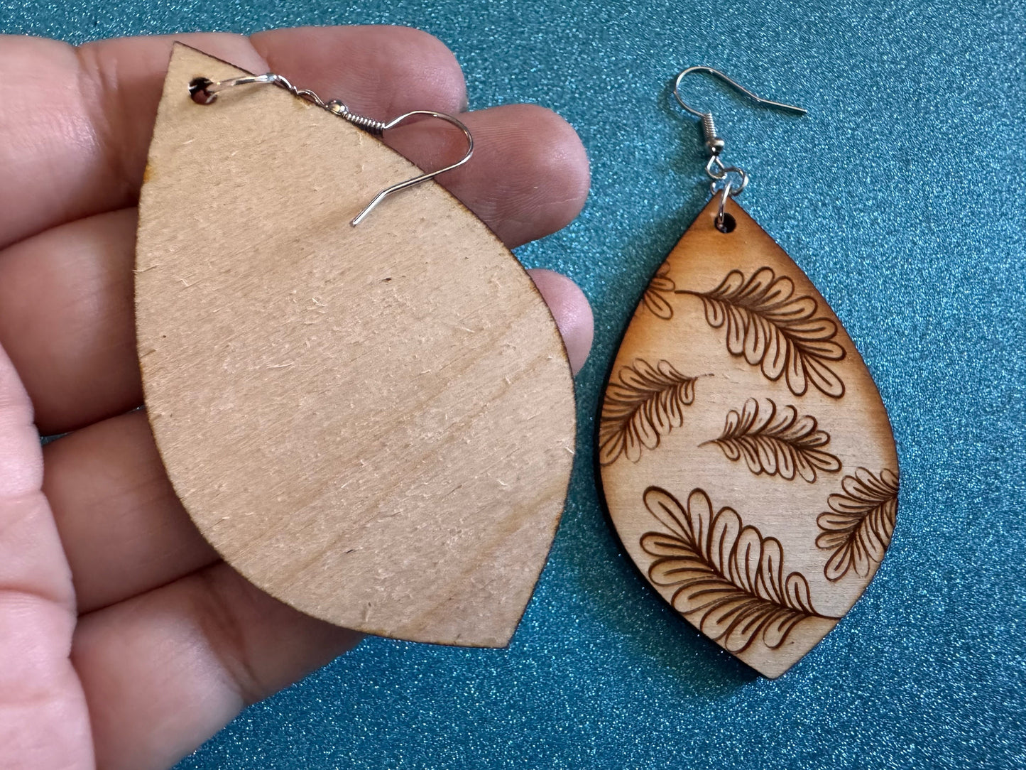 Leaf Earrings: Laser Cut Wood Leaves, Wooden, House Plant, Monstera, Lush Green Earrings, Plants, Palm Tree, Best Gifts for Her/Him/Them