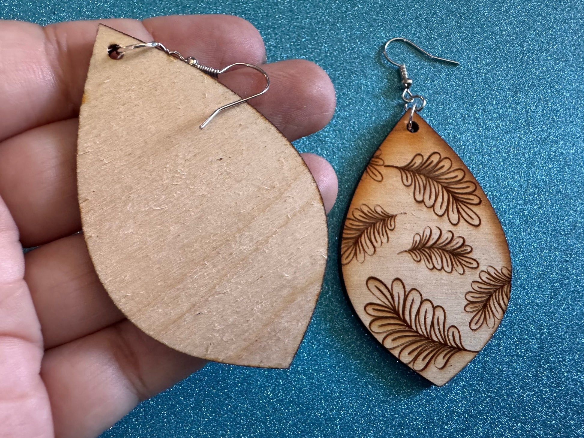 Leaf Earrings: Laser Cut Wood Leaves, Wooden, House Plant, Monstera, Lush Green Earrings, Plants, Palm Tree, Best Gifts for Her/Him/Them