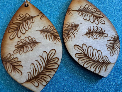 Leaf Earrings: Laser Cut Wood Leaves, Wooden, House Plant, Monstera, Lush Green Earrings, Plants, Palm Tree, Best Gifts for Her/Him/Them