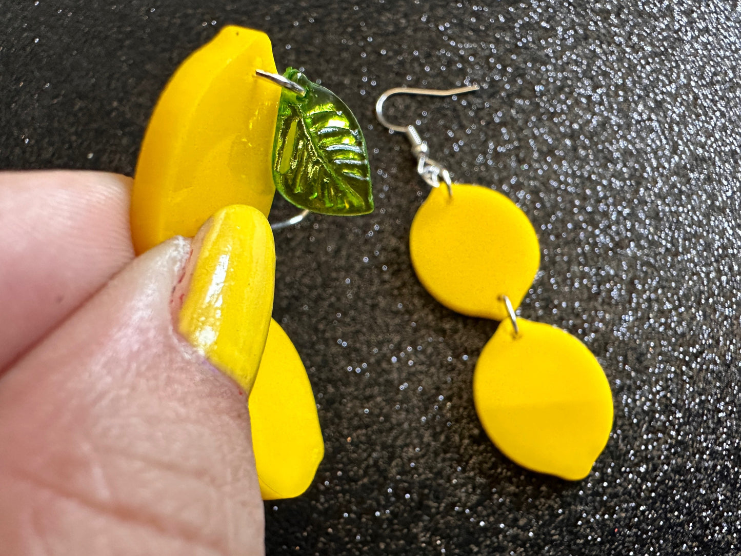 Lemon Earrings: Laser Cut Acrylic Lemons with Green Leaves, Lemonade, Fruit, Citrus, Food Earrings, Best Gifts for Her/Him/Them