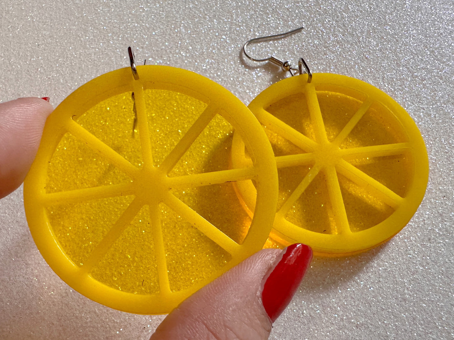 Lemon Earrings: Laser Cut Acrylic Lemons with Green Leaves, Lemonade, Fruit, Citrus, Food Earrings, Best Gifts for Her/Him/Them