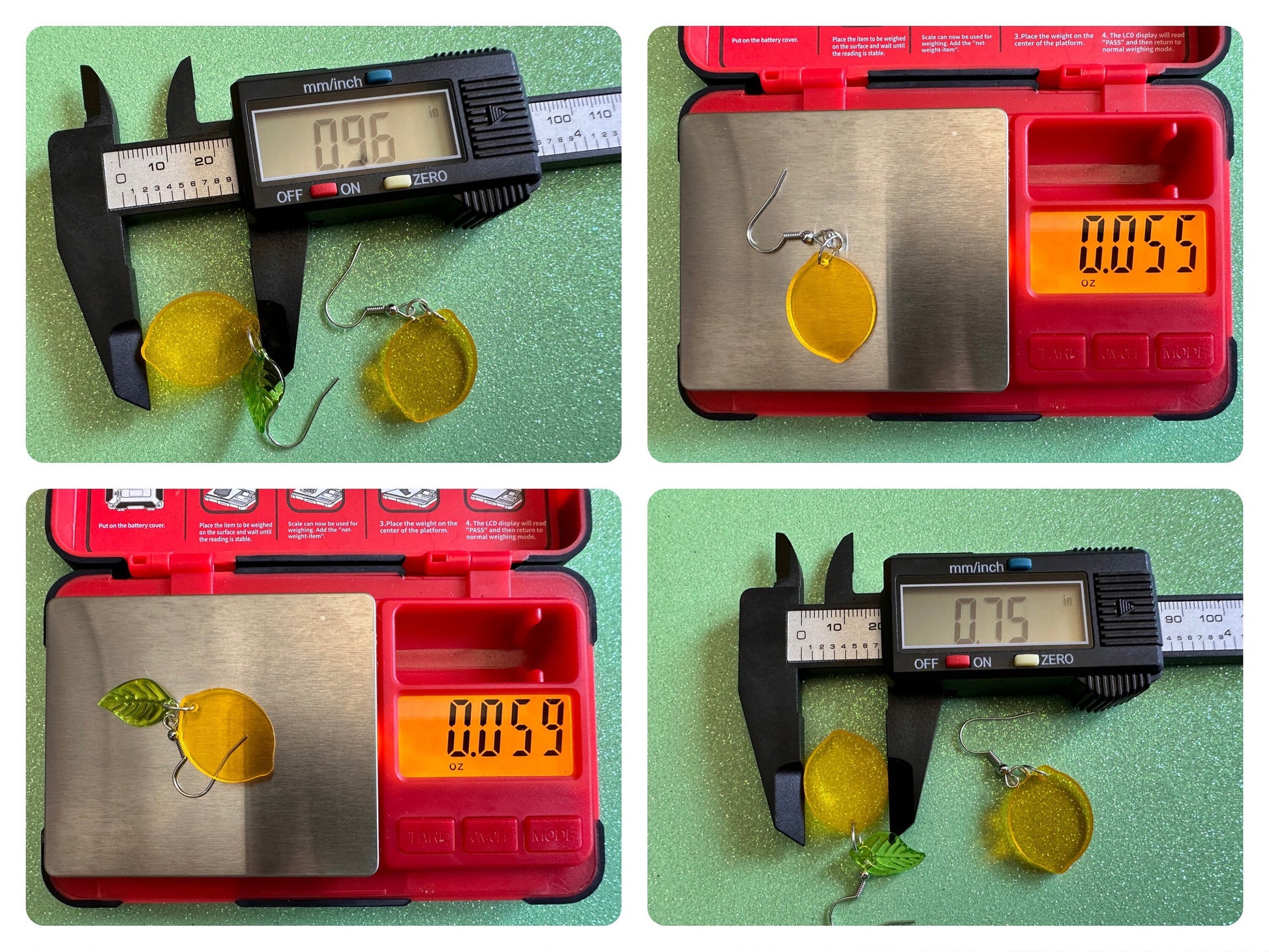 Lemon Earrings: Laser Cut Acrylic Lemons with Green Leaves, Lemonade, Fruit, Citrus, Food Earrings, Best Gifts for Her/Him/Them