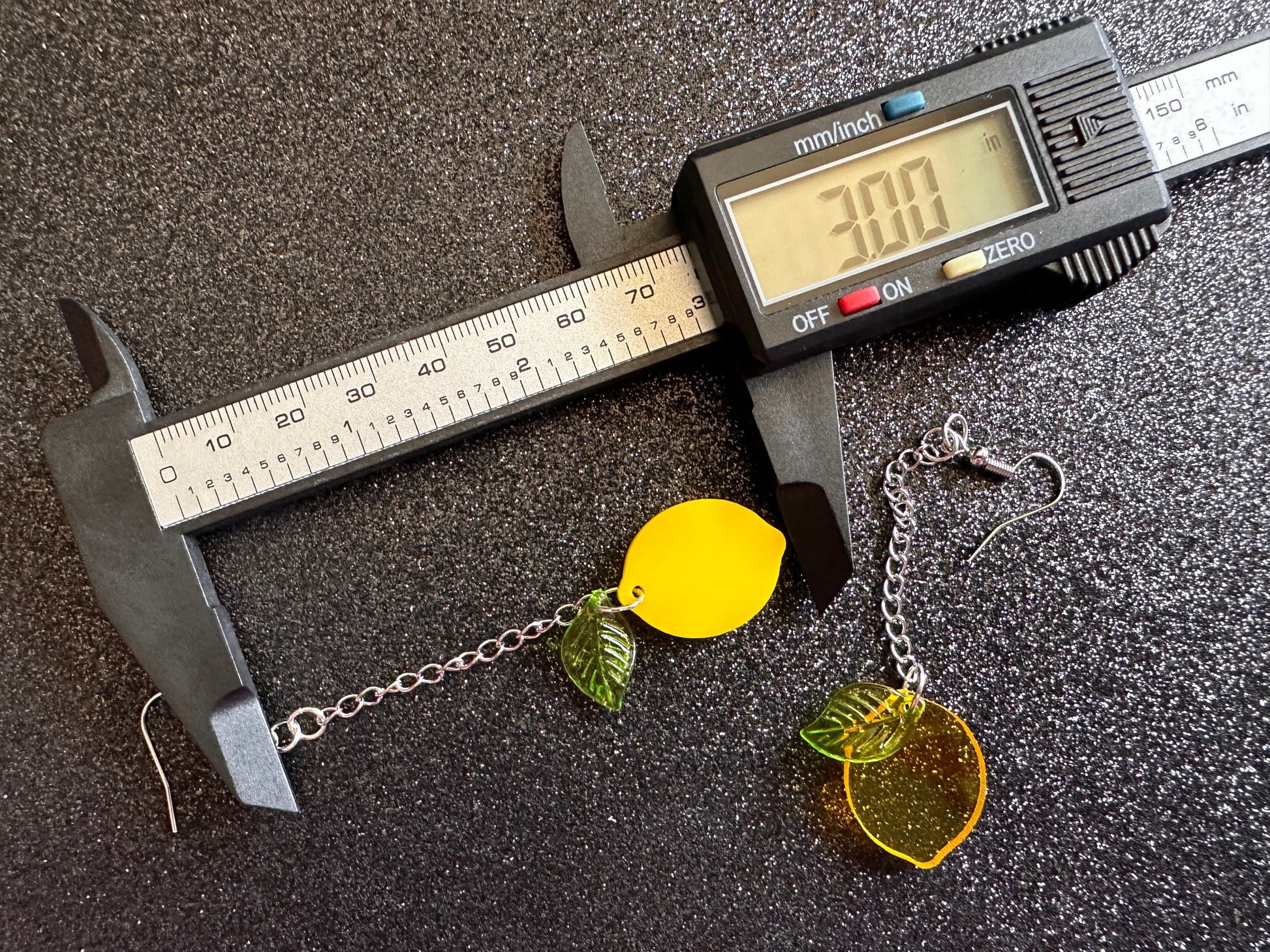Lemon Earrings: Laser Cut Acrylic Lemons with Green Leaves, Lemonade, Fruit, Citrus, Food Earrings, Gifts for Her/Him/Them