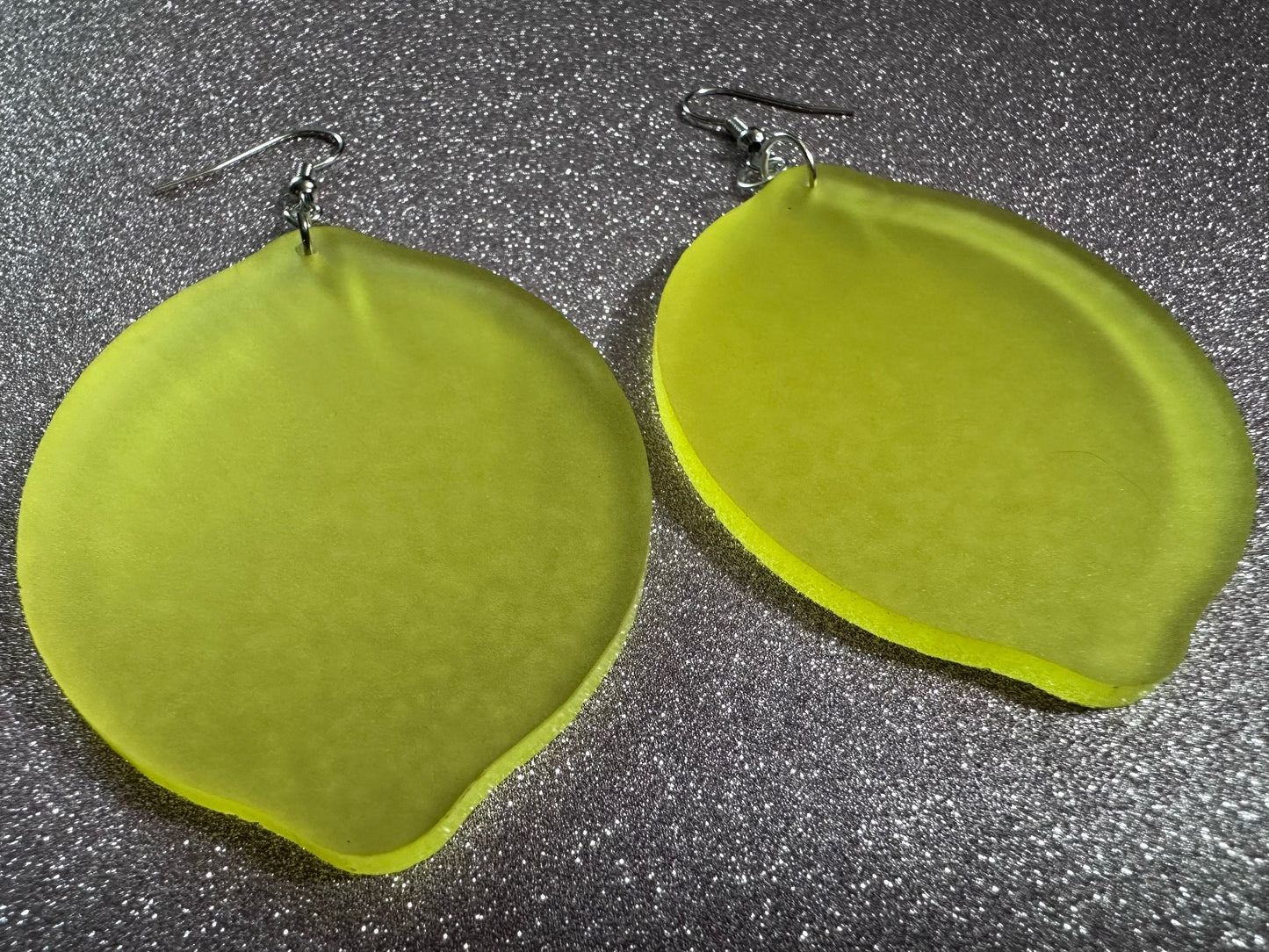 Lemon Earrings: Laser Cut Acrylic Lemons with Green Leaves, Lemonade, Fruit, Citrus, Food Earrings, Sour, Best Gifts for Her/Him/Them