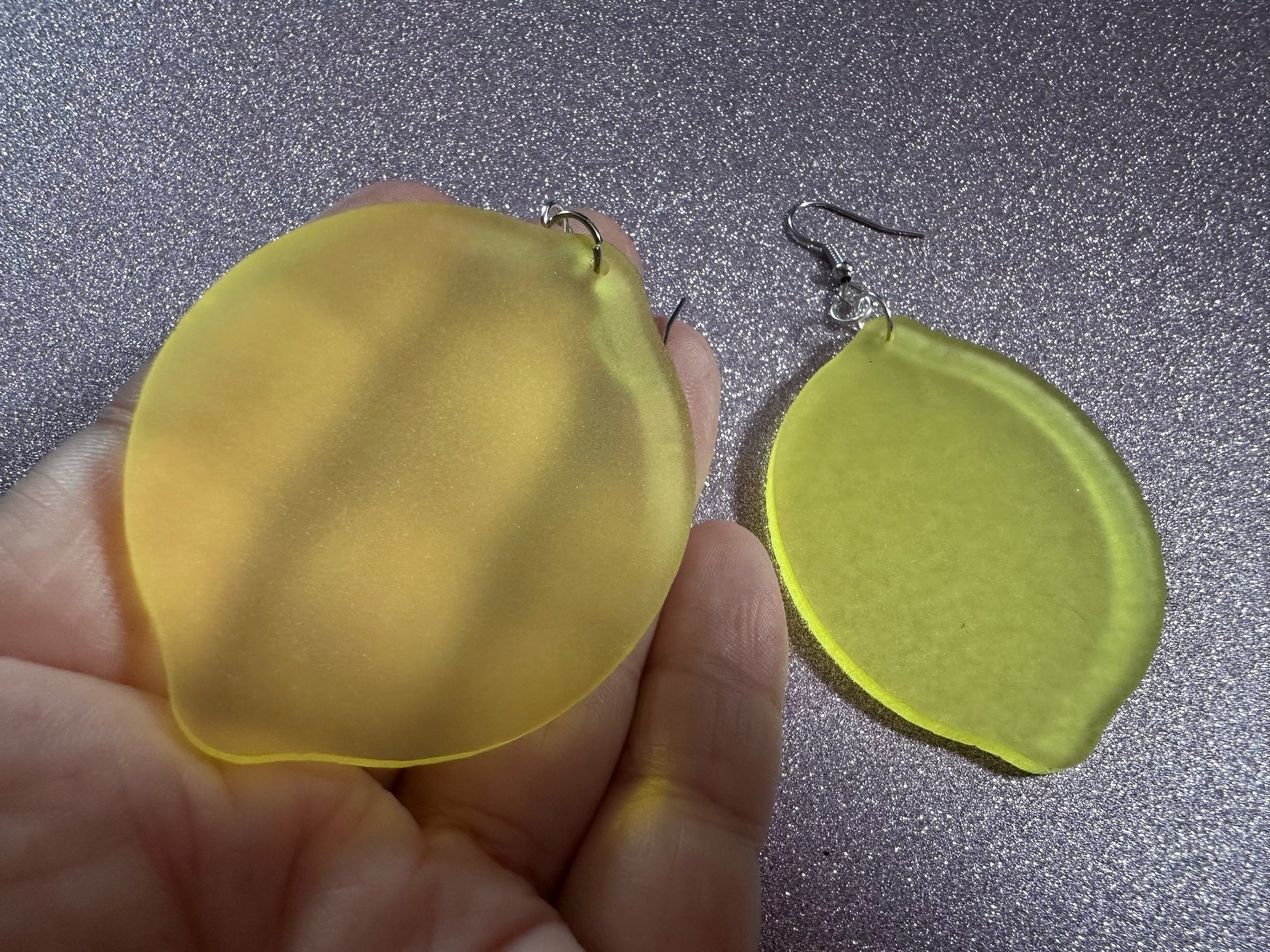 Lemon Earrings: Laser Cut Acrylic Lemons with Green Leaves, Lemonade, Fruit, Citrus, Food Earrings, Sour, Best Gifts for Her/Him/Them