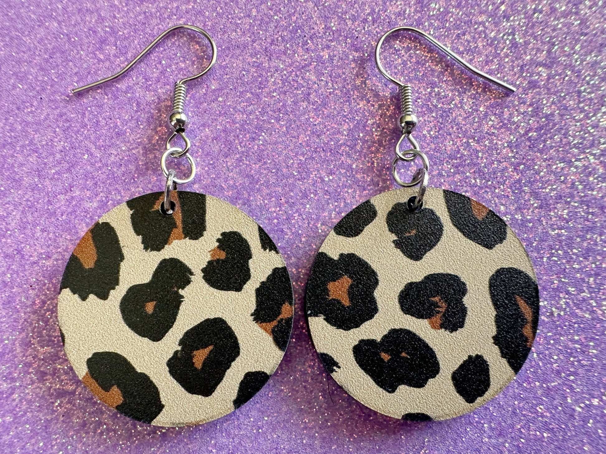 Leopard Print Earrings: Laser Cut Acrylic Leopard Hearts, Safari, Big Cats, Animal Print, Feline, Zoo, Sassy, Best Gifts for Her/Him/Them