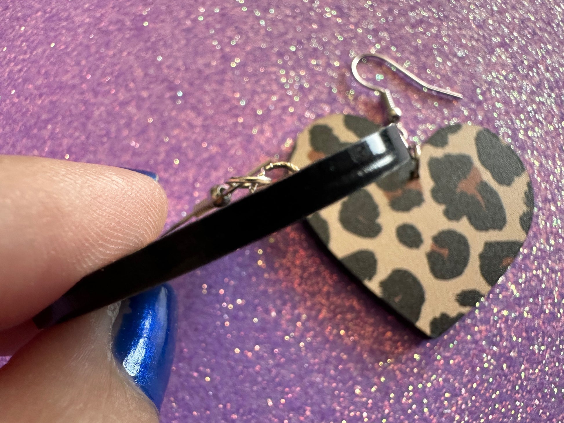 Leopard Print Earrings: Laser Cut Acrylic Leopard Hearts, Safari, Big Cats, Animal Print, Feline, Zoo, Sassy, Best Gifts for Her/Him/Them