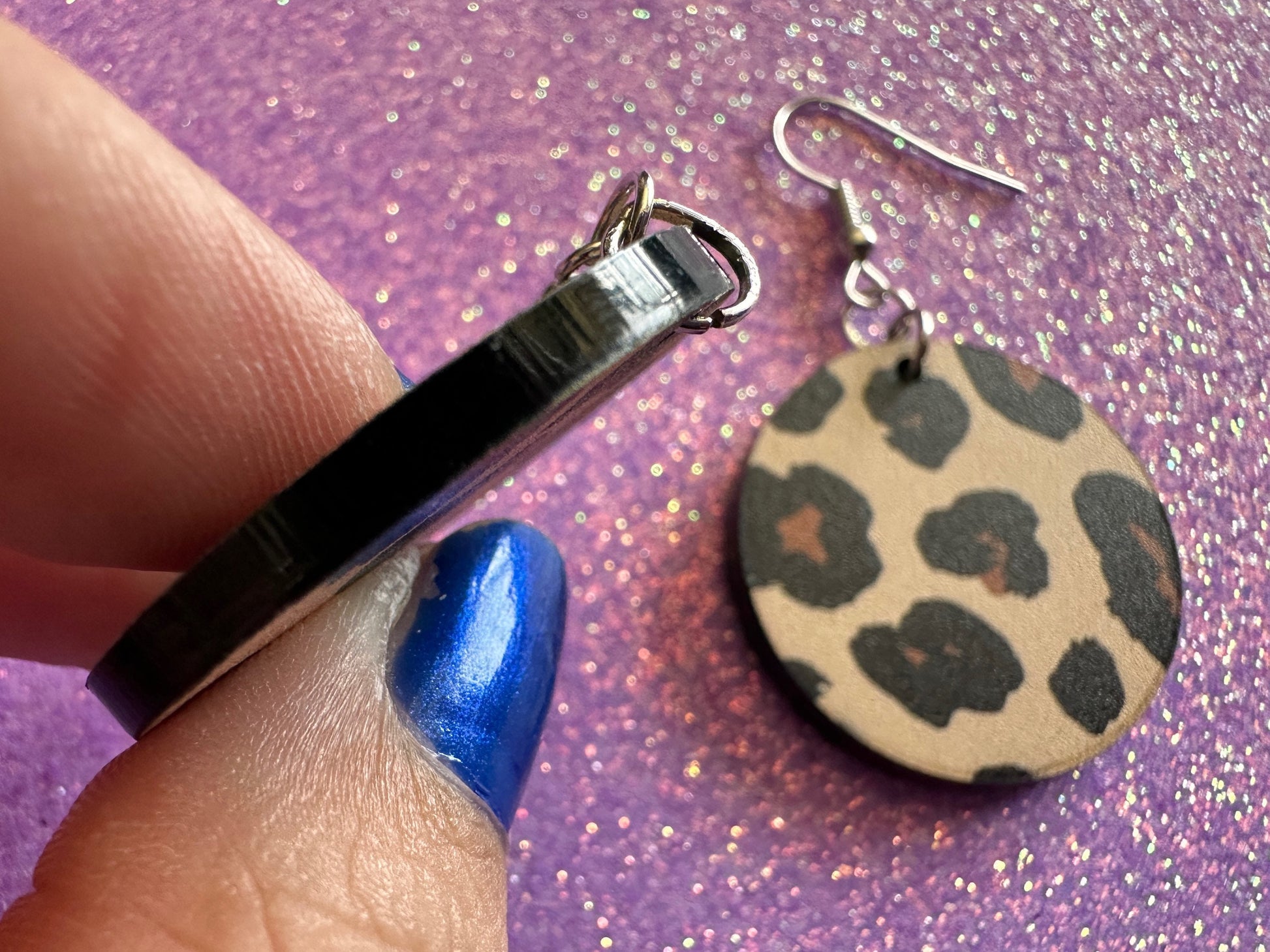 Leopard Print Earrings: Laser Cut Acrylic Leopard Hearts, Safari, Big Cats, Animal Print, Feline, Zoo, Sassy, Best Gifts for Her/Him/Them