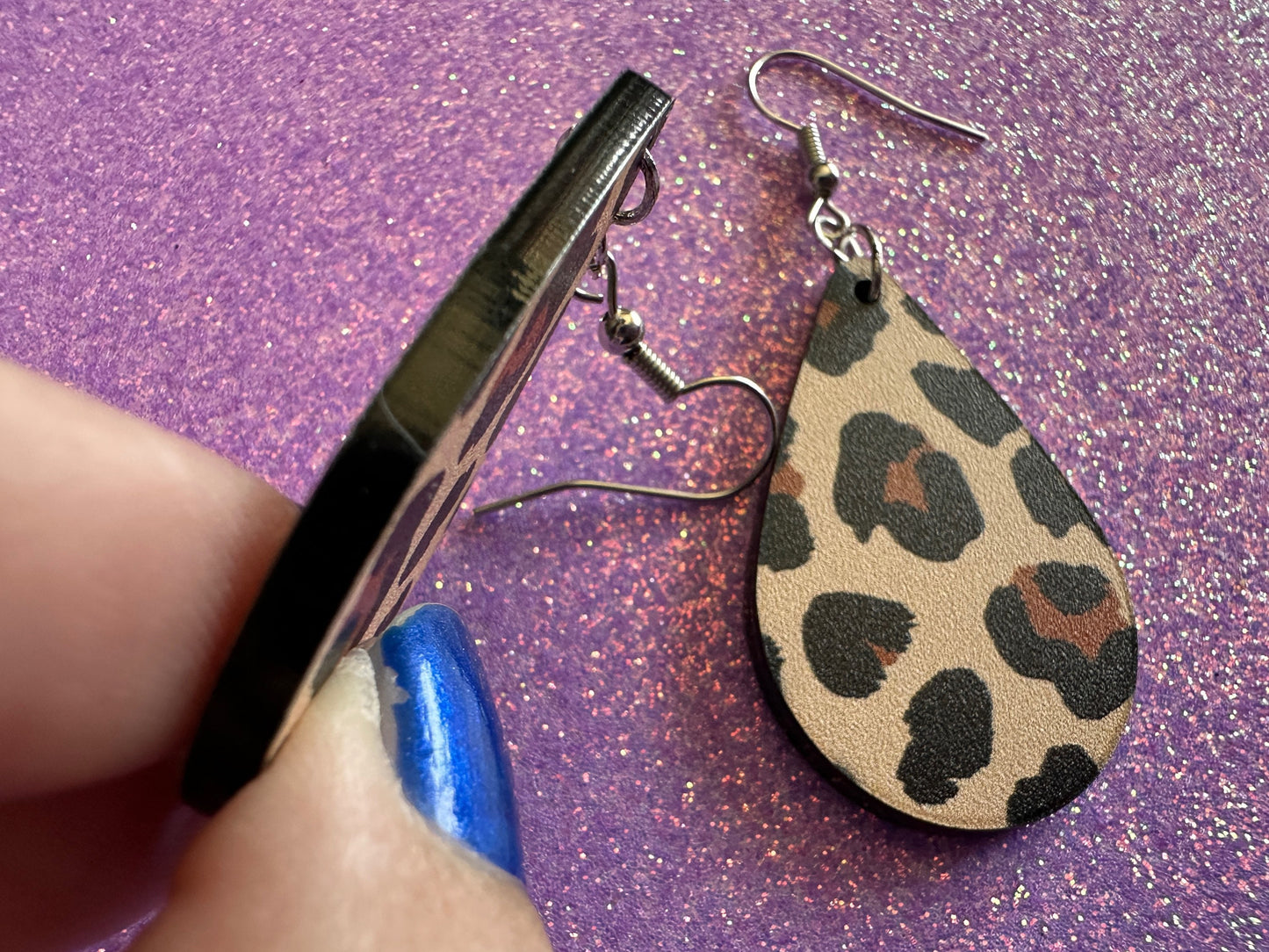 Leopard Print Earrings: Laser Cut Acrylic Leopard Hearts, Safari, Big Cats, Animal Print, Feline, Zoo, Sassy, Best Gifts for Her/Him/Them