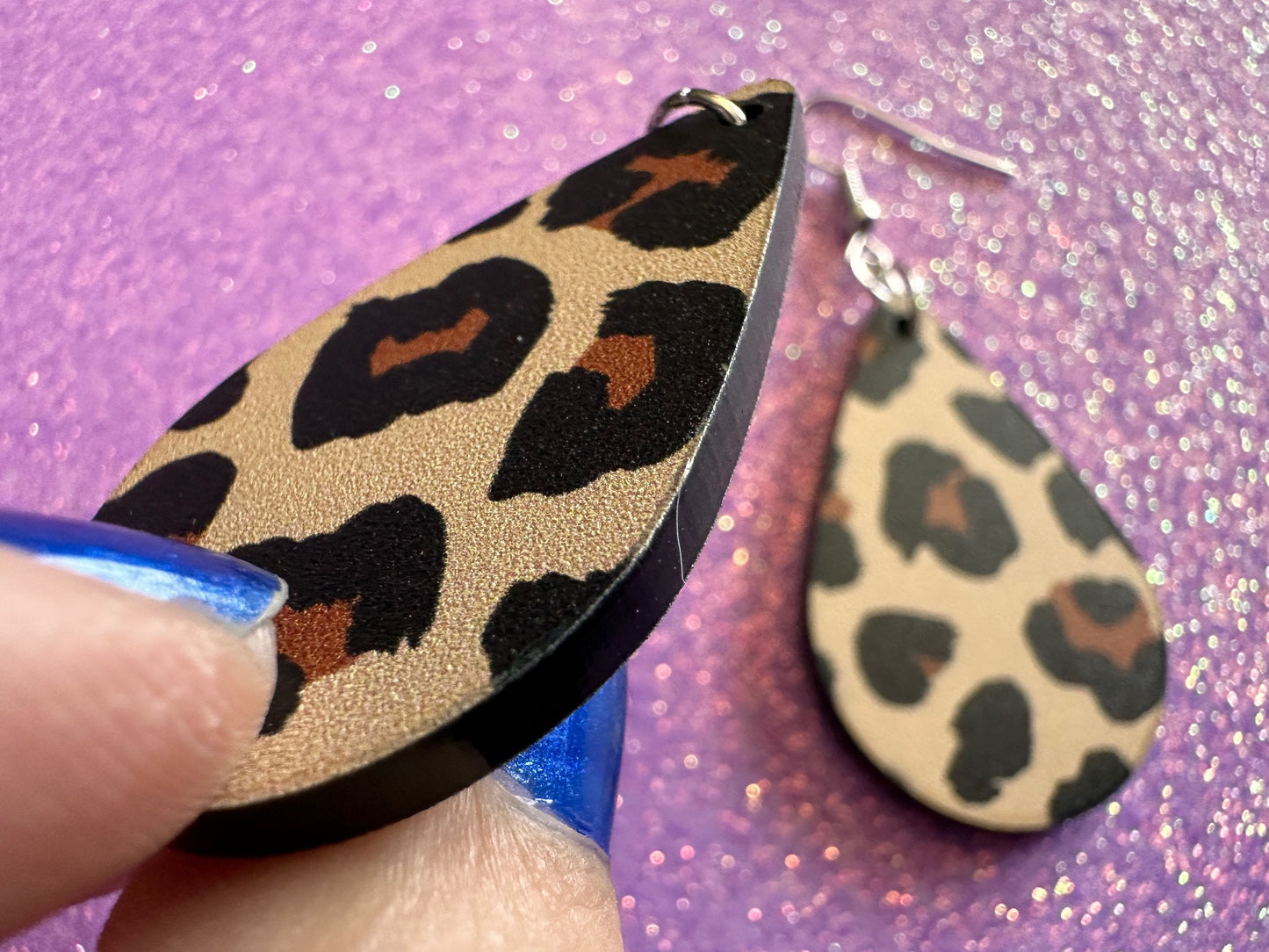 Leopard Print Earrings: Laser Cut Acrylic Leopard Hearts, Safari, Big Cats, Animal Print, Feline, Zoo, Sassy, Best Gifts for Her/Him/Them