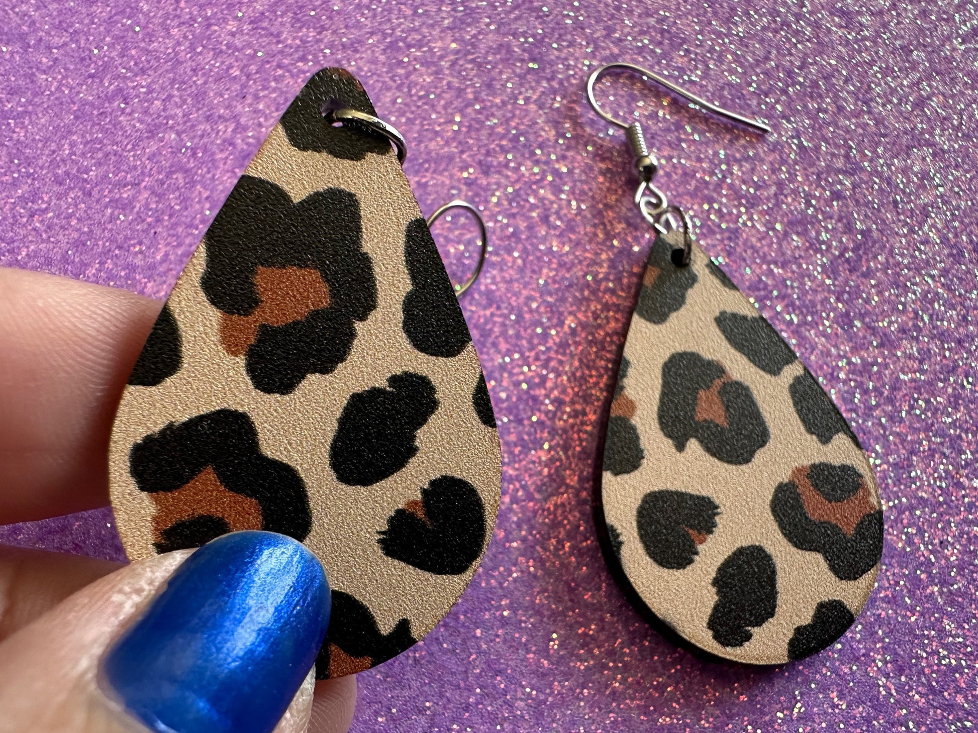 Leopard Print Earrings: Laser Cut Acrylic Leopard Hearts, Safari, Big Cats, Animal Print, Feline, Zoo, Sassy, Best Gifts for Her/Him/Them
