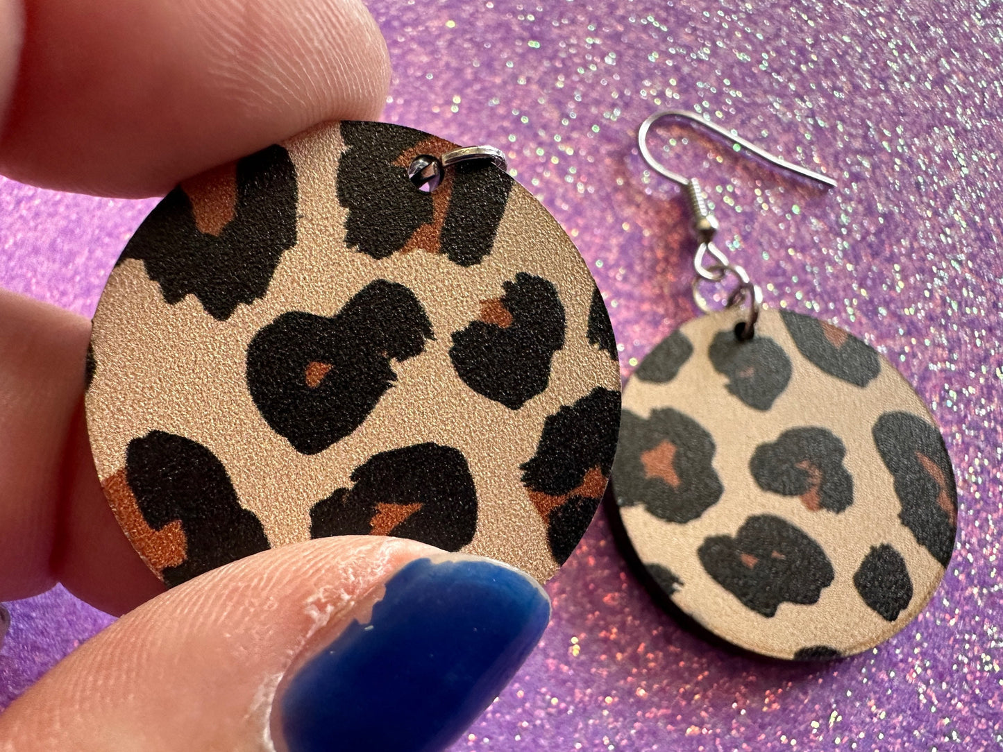 Leopard Print Earrings: Laser Cut Acrylic Leopard Hearts, Safari, Big Cats, Animal Print, Feline, Zoo, Sassy, Best Gifts for Her/Him/Them