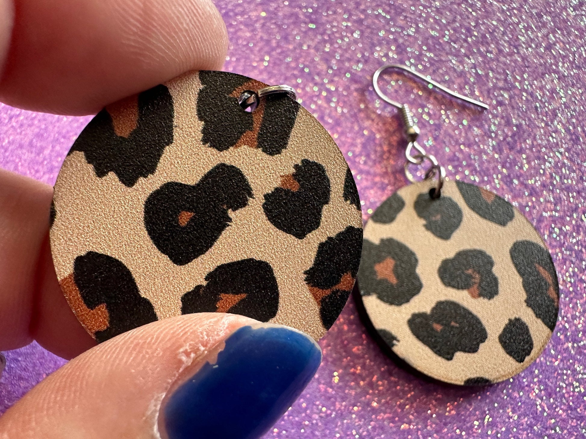 Leopard Print Earrings: Laser Cut Acrylic Leopard Hearts, Safari, Big Cats, Animal Print, Feline, Zoo, Sassy, Best Gifts for Her/Him/Them