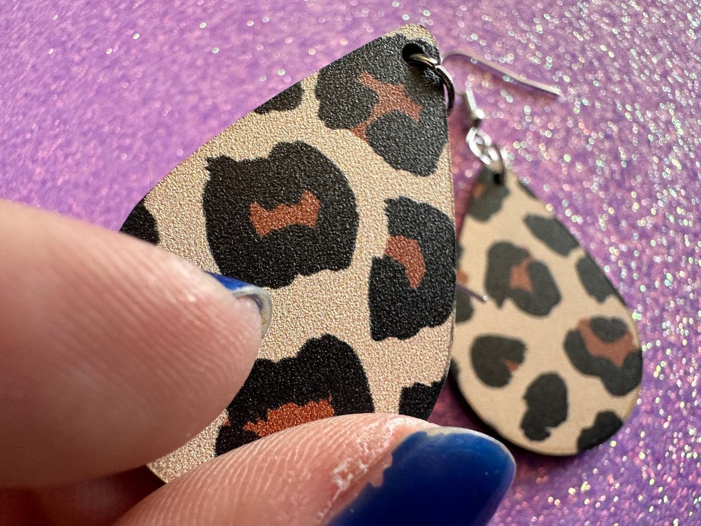 Leopard Print Earrings: Laser Cut Acrylic Leopard Hearts, Safari, Big Cats, Animal Print, Feline, Zoo, Sassy, Best Gifts for Her/Him/Them