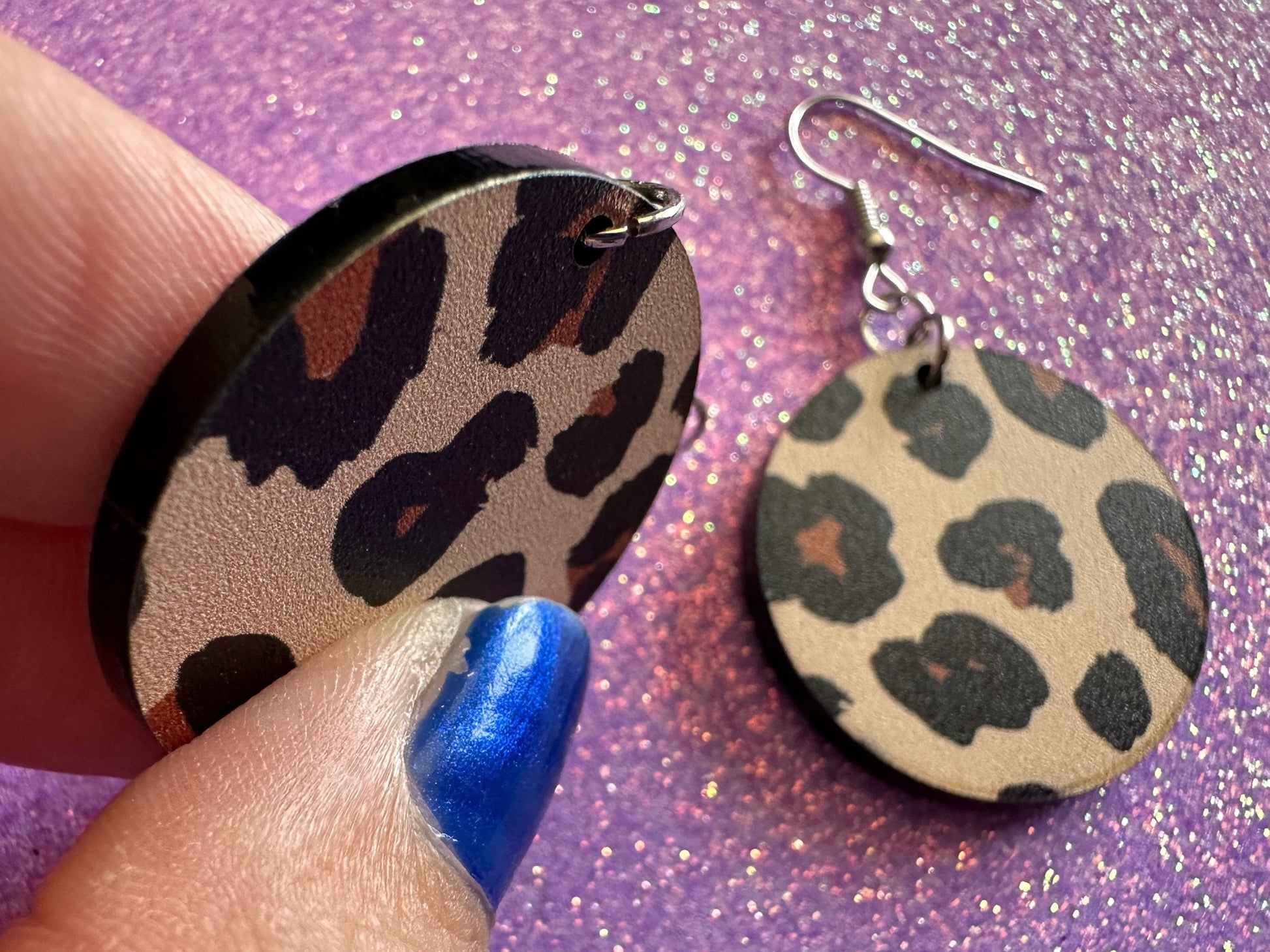 Leopard Print Earrings: Laser Cut Acrylic Leopard Hearts, Safari, Big Cats, Animal Print, Feline, Zoo, Sassy, Best Gifts for Her/Him/Them